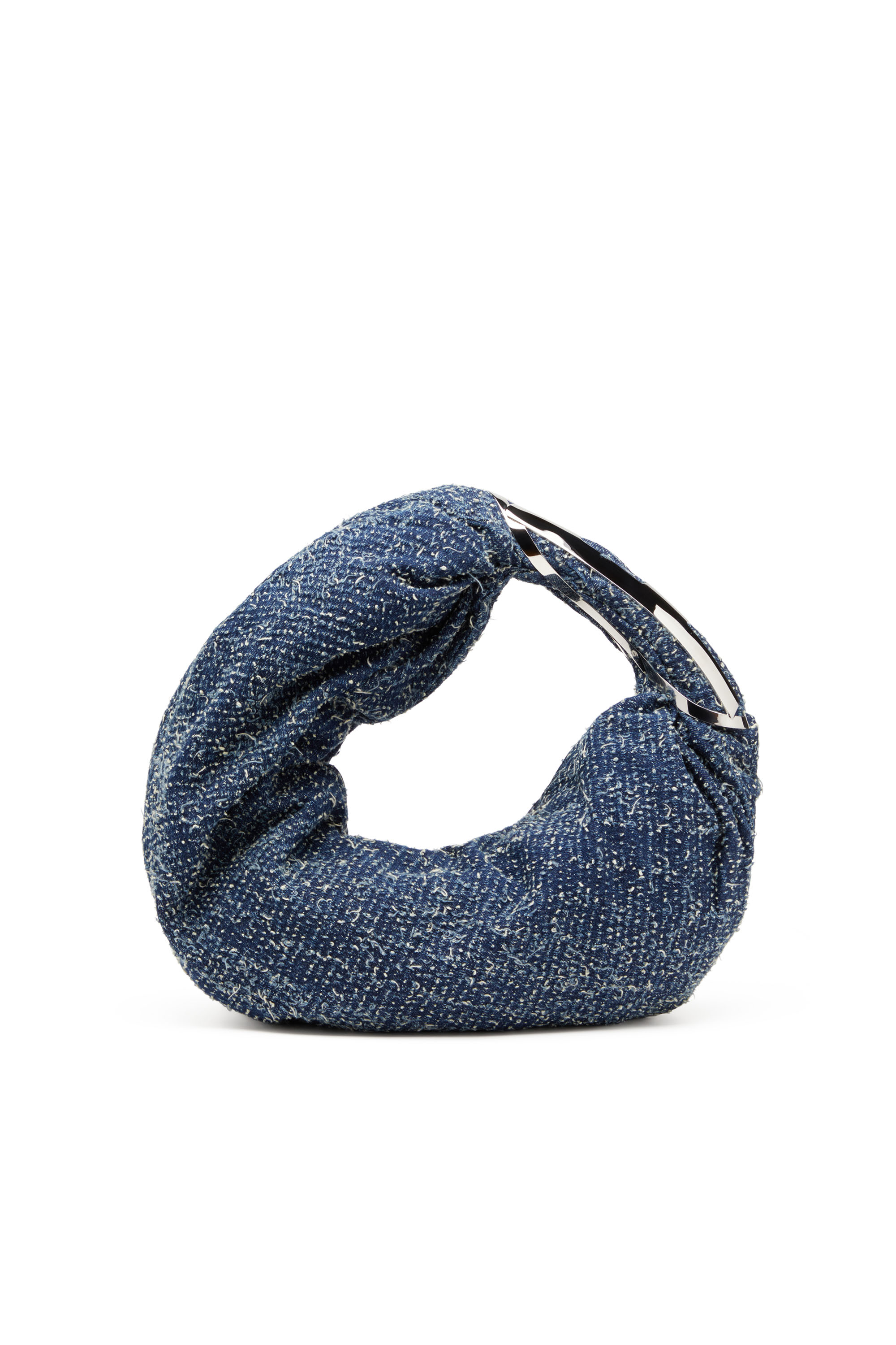 Diesel - GRAB-D HOBO S, Woman's Grab-D S-Hobo bag in boucl&eacute; denim in Blue - 3