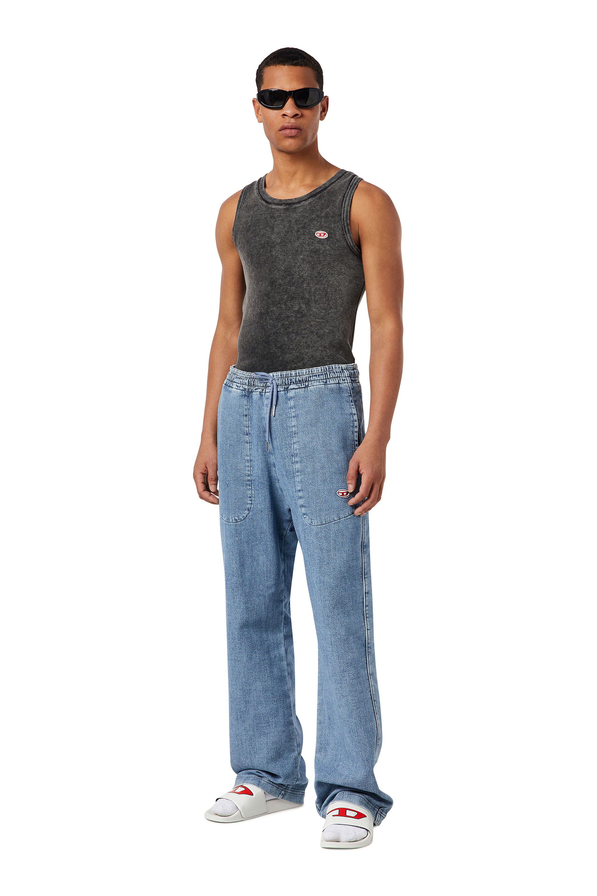 Diesel - Straight D-Martians Track Denim 09D01, Light Blue - Image 5