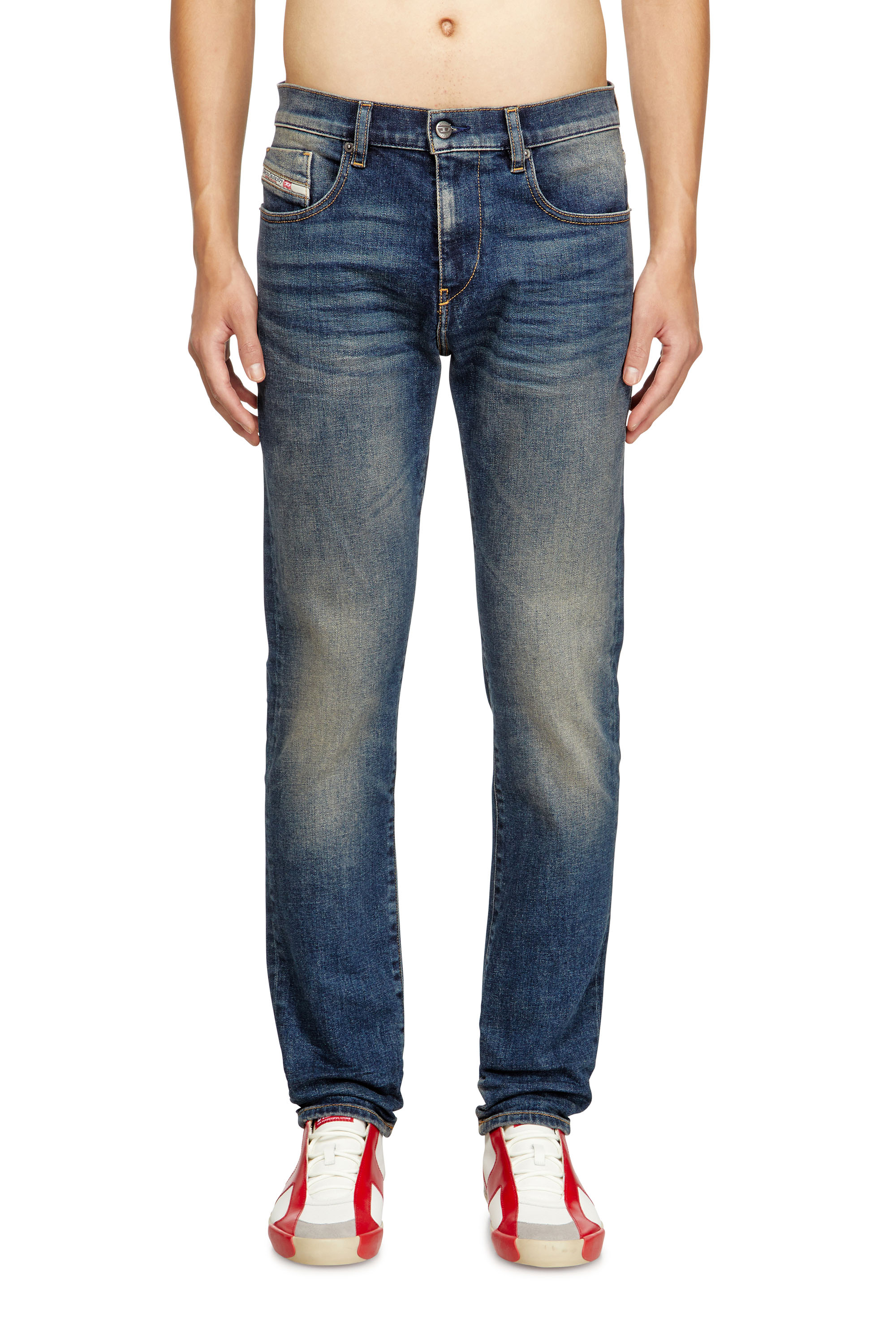 Slim Jeans 2019 D-Strukt 09M16, Dark Blue Diesel - Man's Slim Jeans 2019 D-Strukt 09M16, Dark Blue - 3