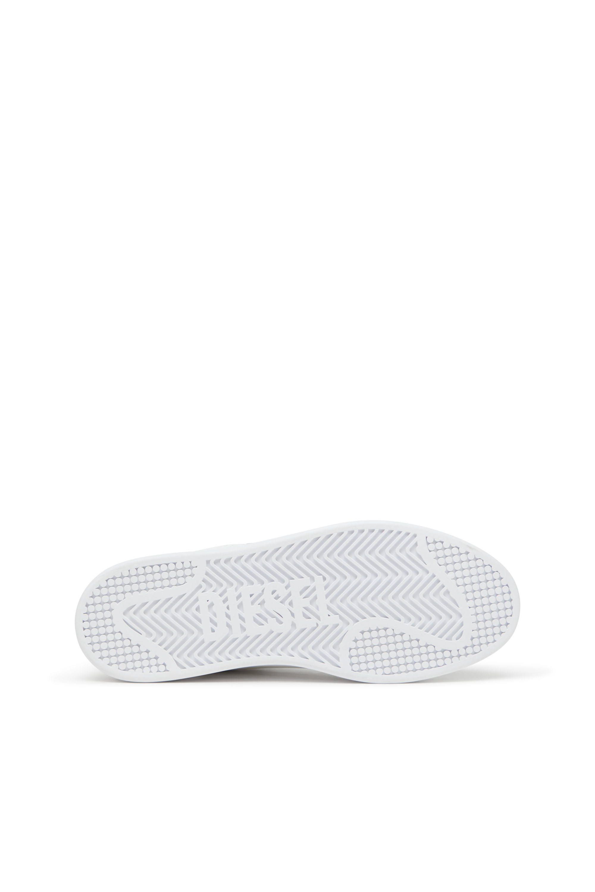 Diesel - S-DAKOTA LOW, Man's Leather sneakers with perforated logo in White - 4