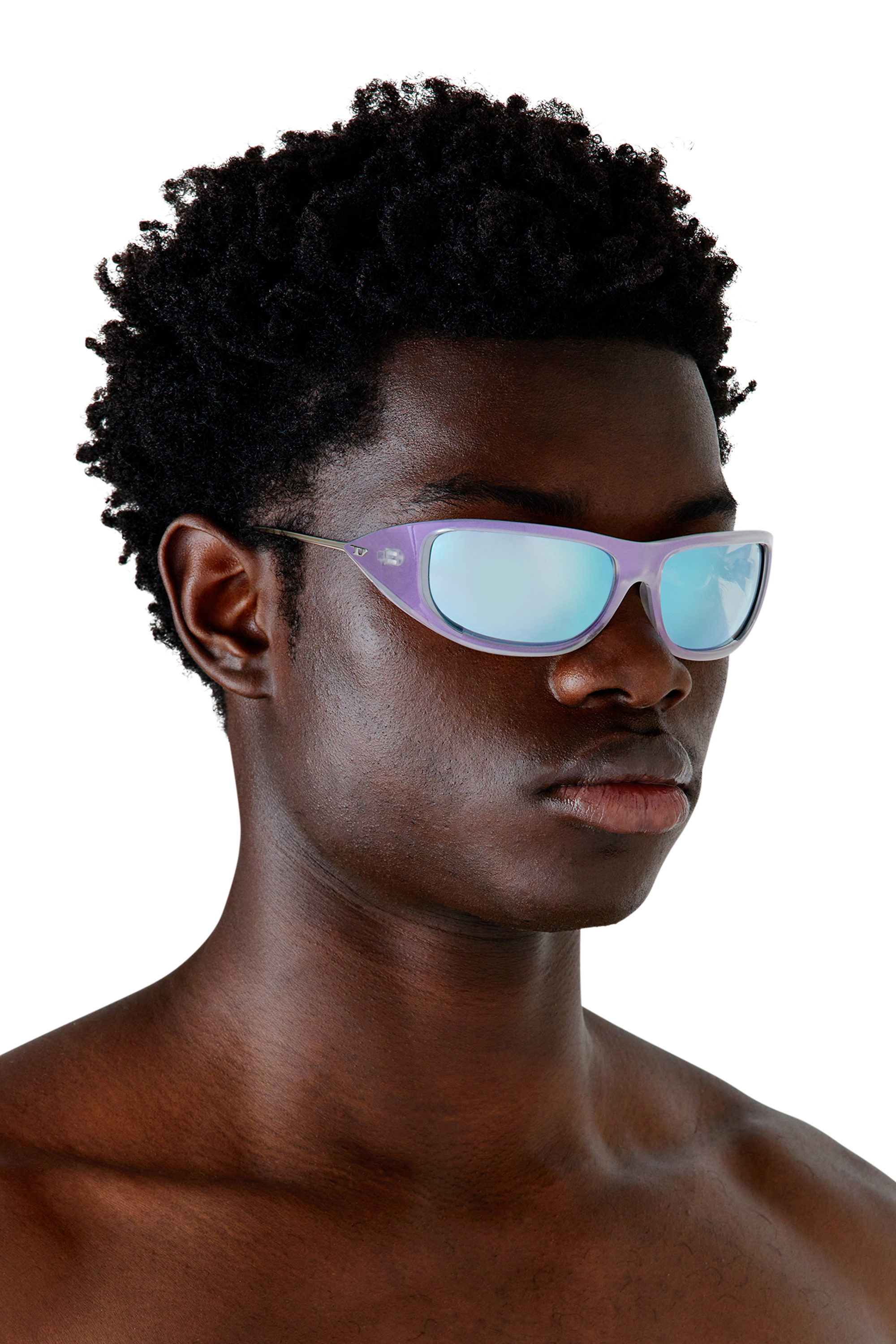 Diesel - 0DL3001, Unisex Wraparound style sunglasses in White - Image 5