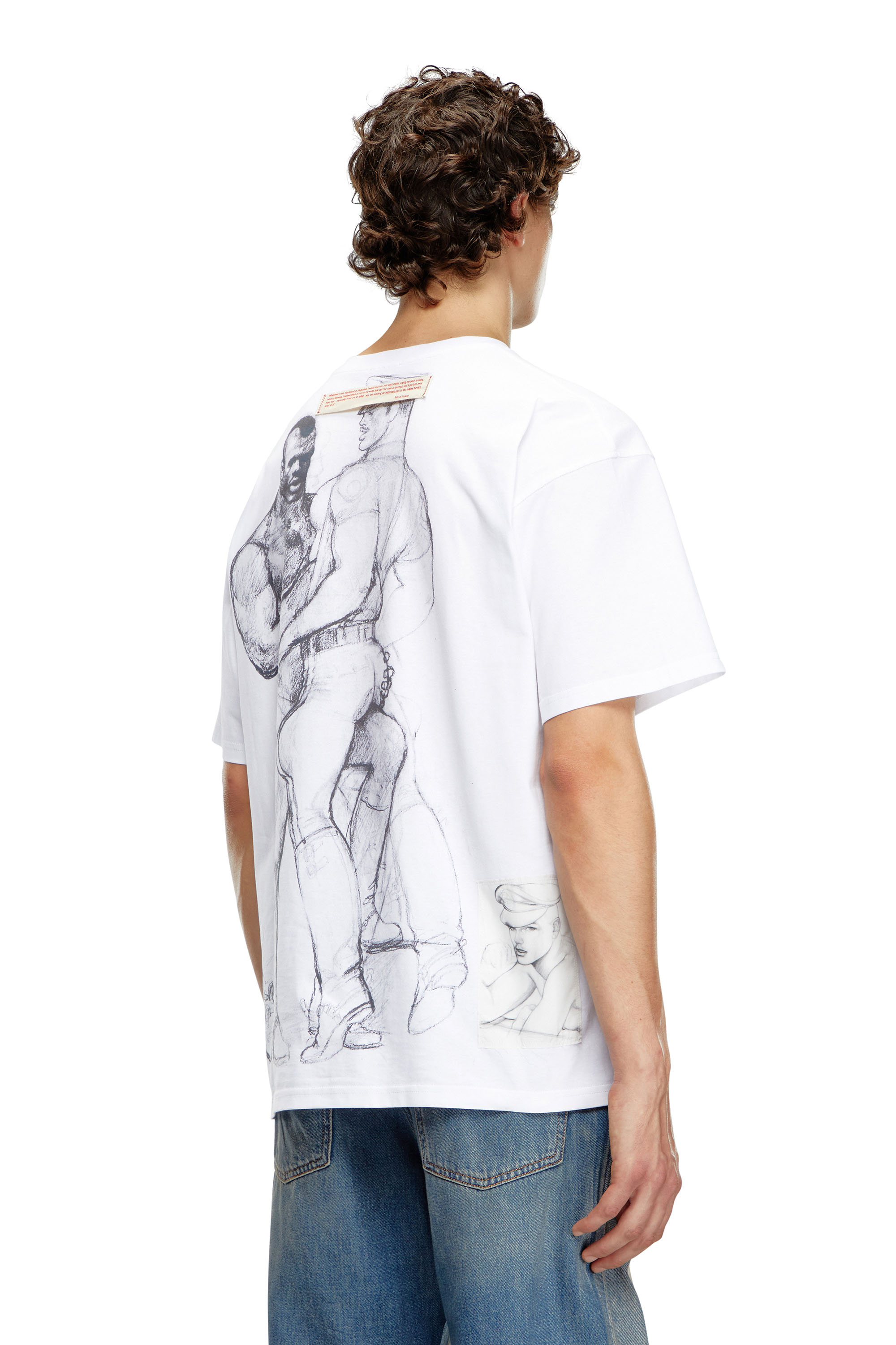 Diesel - PR-T-BOXT-TOF, Unisex's T-shirt with prints and patches in White - 3