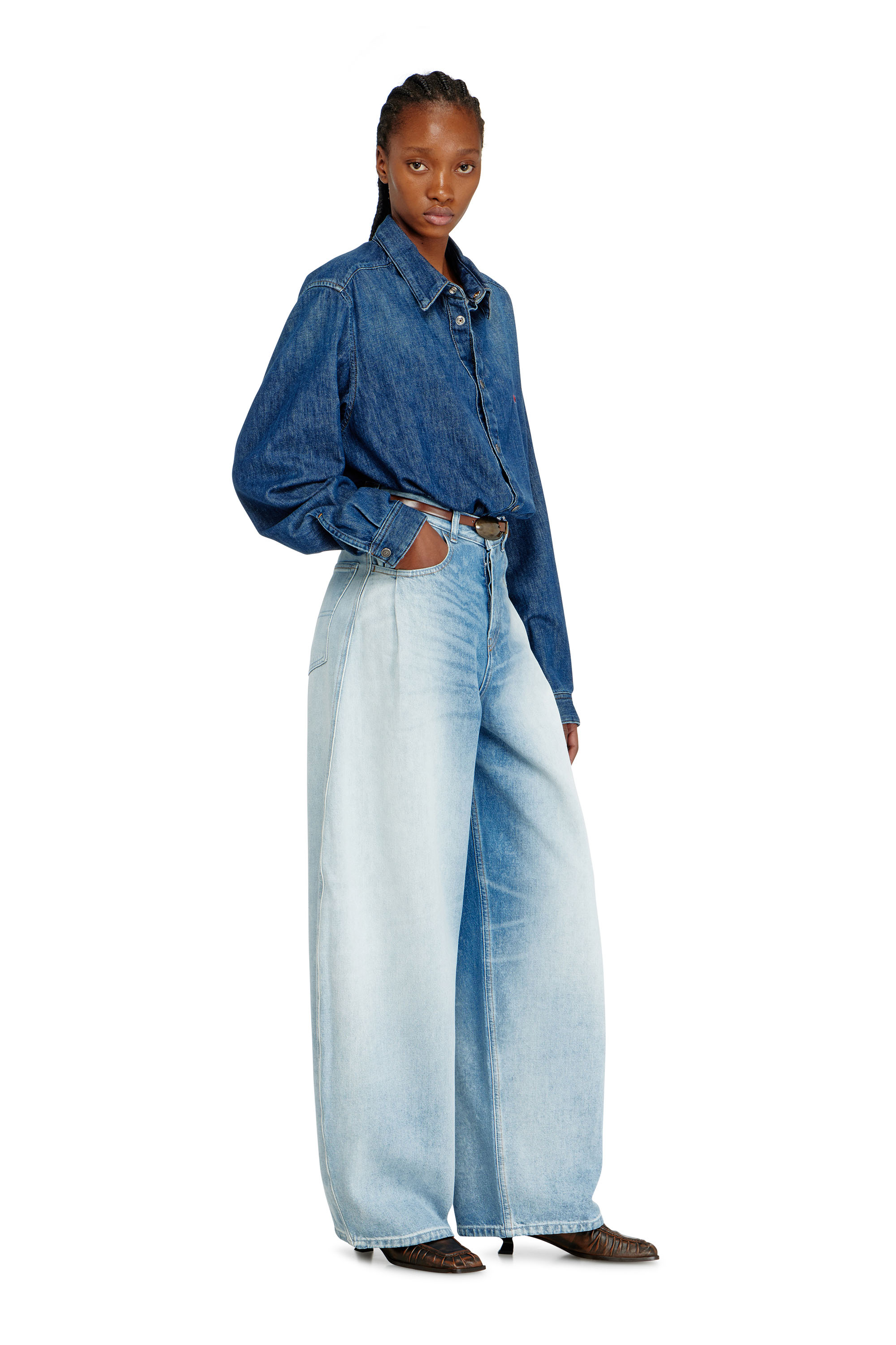 Diesel - Woman's Relaxed Jeans 1987 D-Khelz 007EE, Light Blue - 2