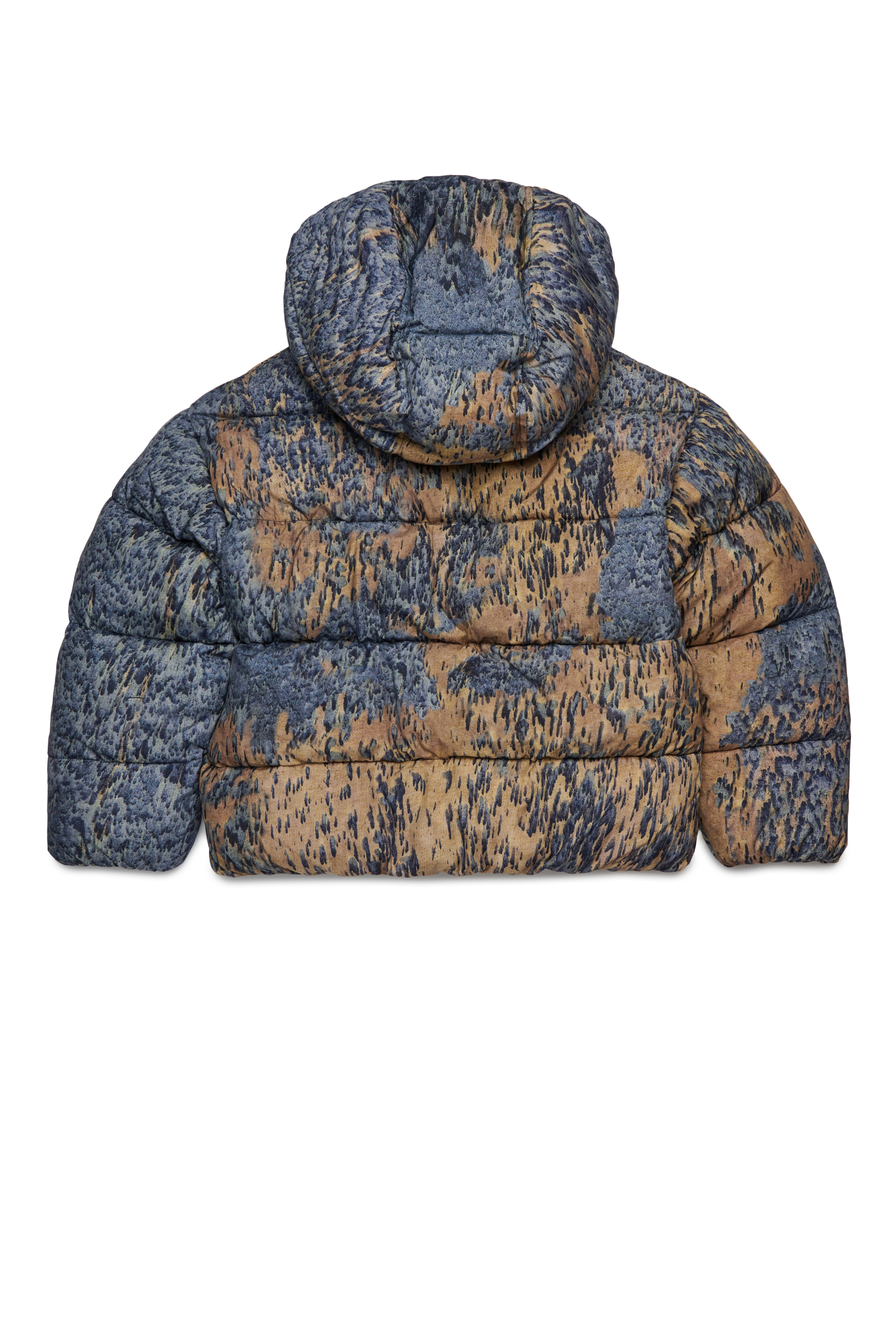 Diesel - JWBOGAERT, Man's Nylon jacket with all-over print in Blue/Brown - 2