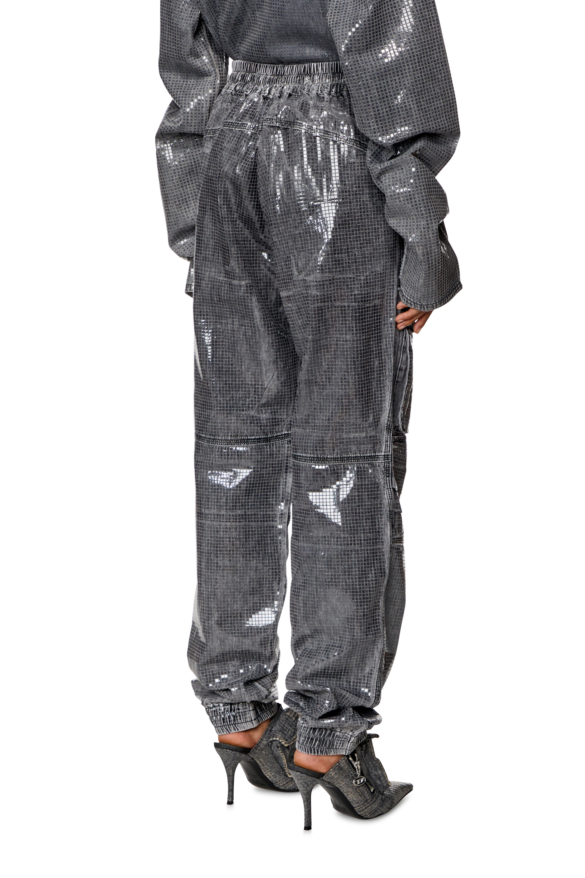 Diesel - Woman Straight Jeans D-Mirt 0PGAC, Black/Dark grey - Image 4