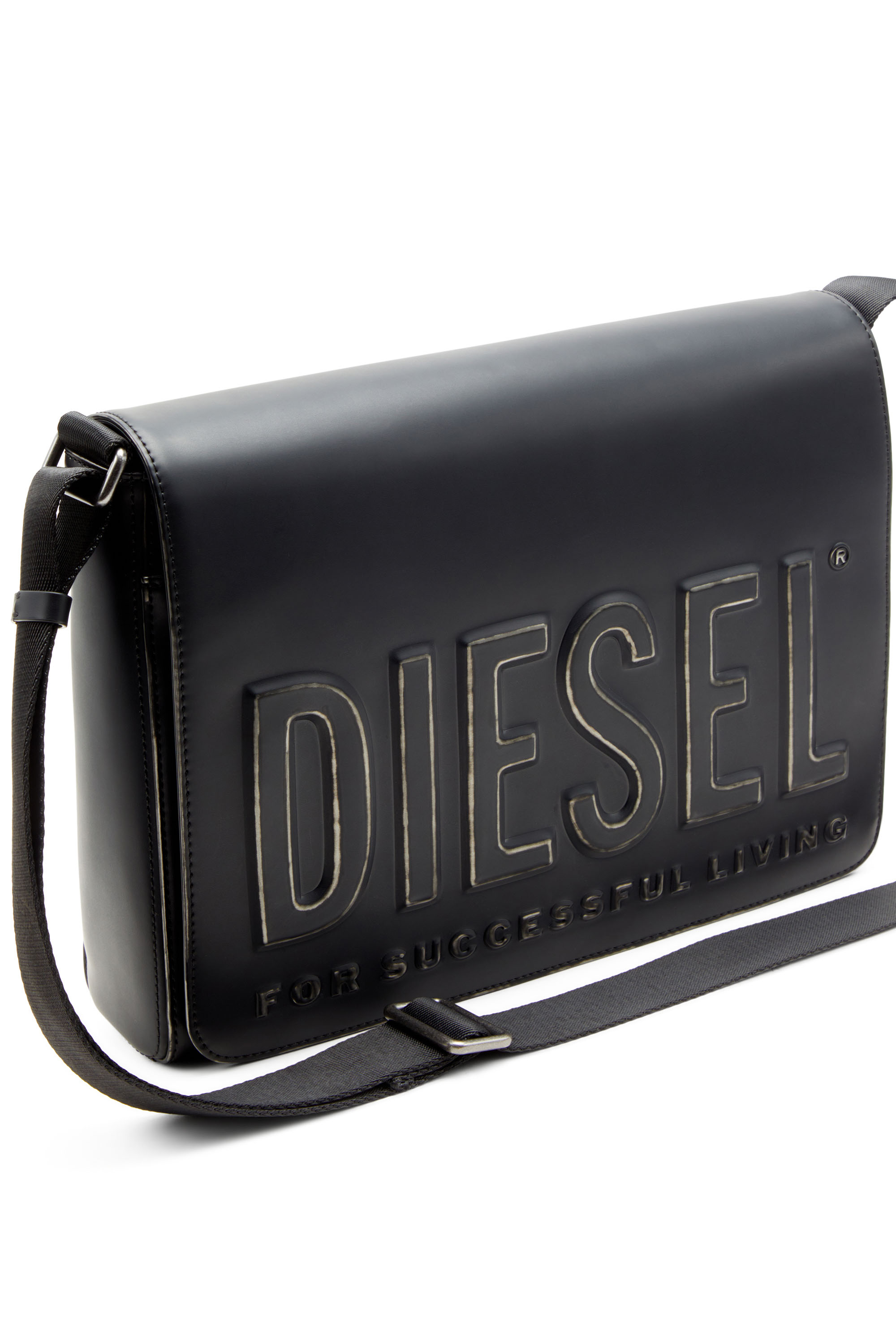 Diesel - DSL 3D MESSENGER S X, Man's Dsl 3D-Messenger bag in brushed PU in Black - 6