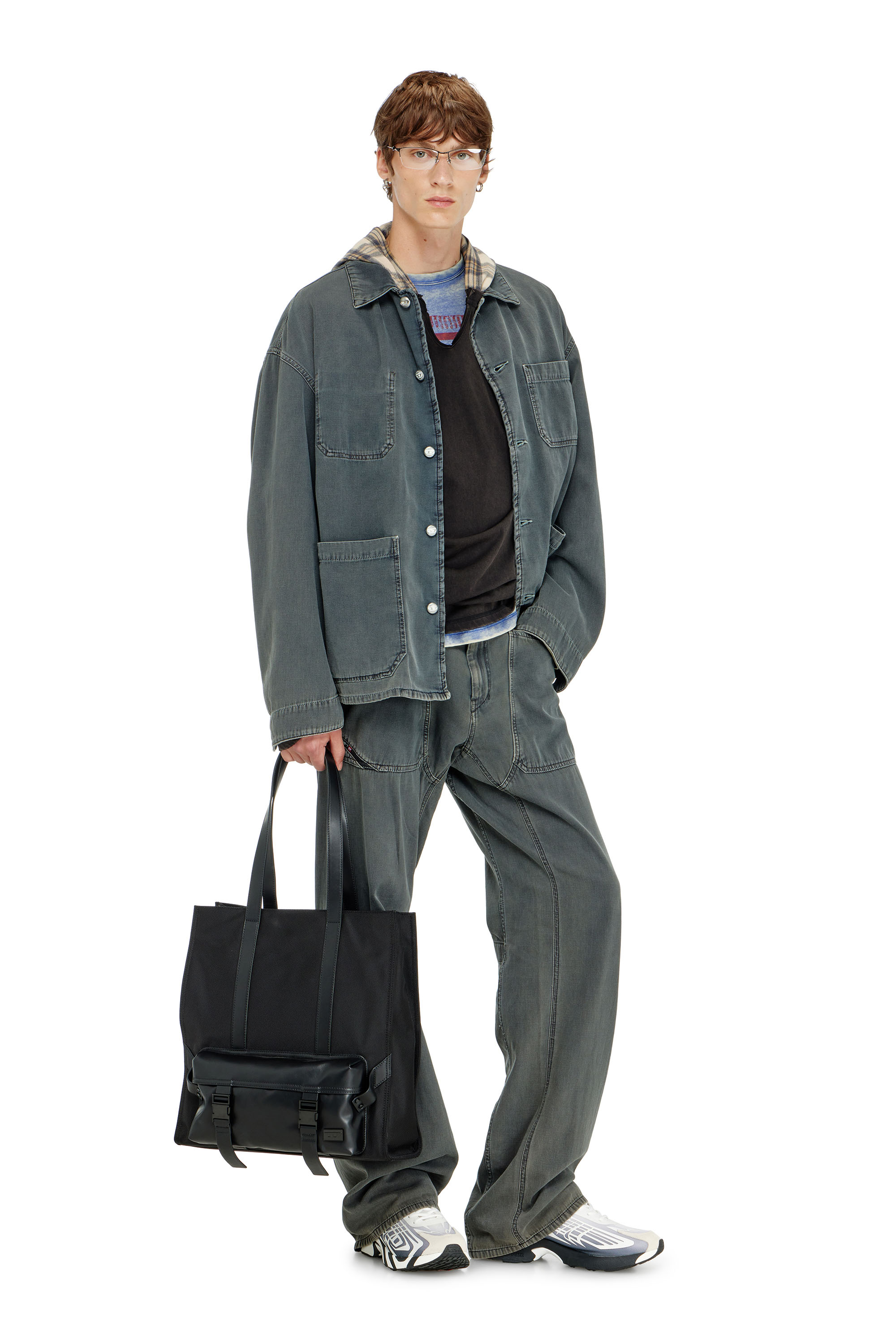 Diesel - D-STACK-U, Unisex's Utility-style jacket in coloured denim in Grey - 2