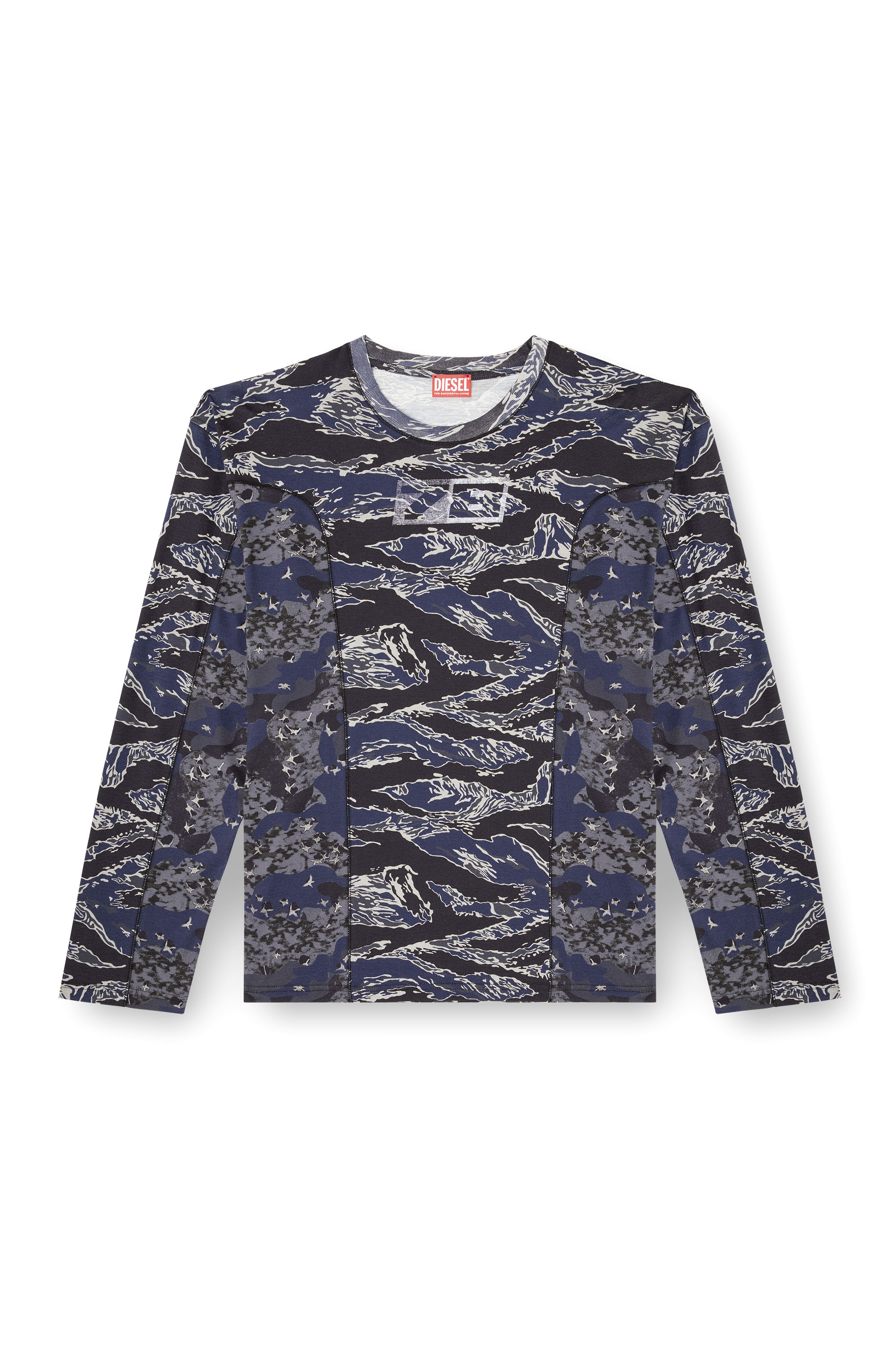Diesel - T-BOXT-LS-CURT, Man's Long-sleeve T-shirt with mixed camo prints in null - 4