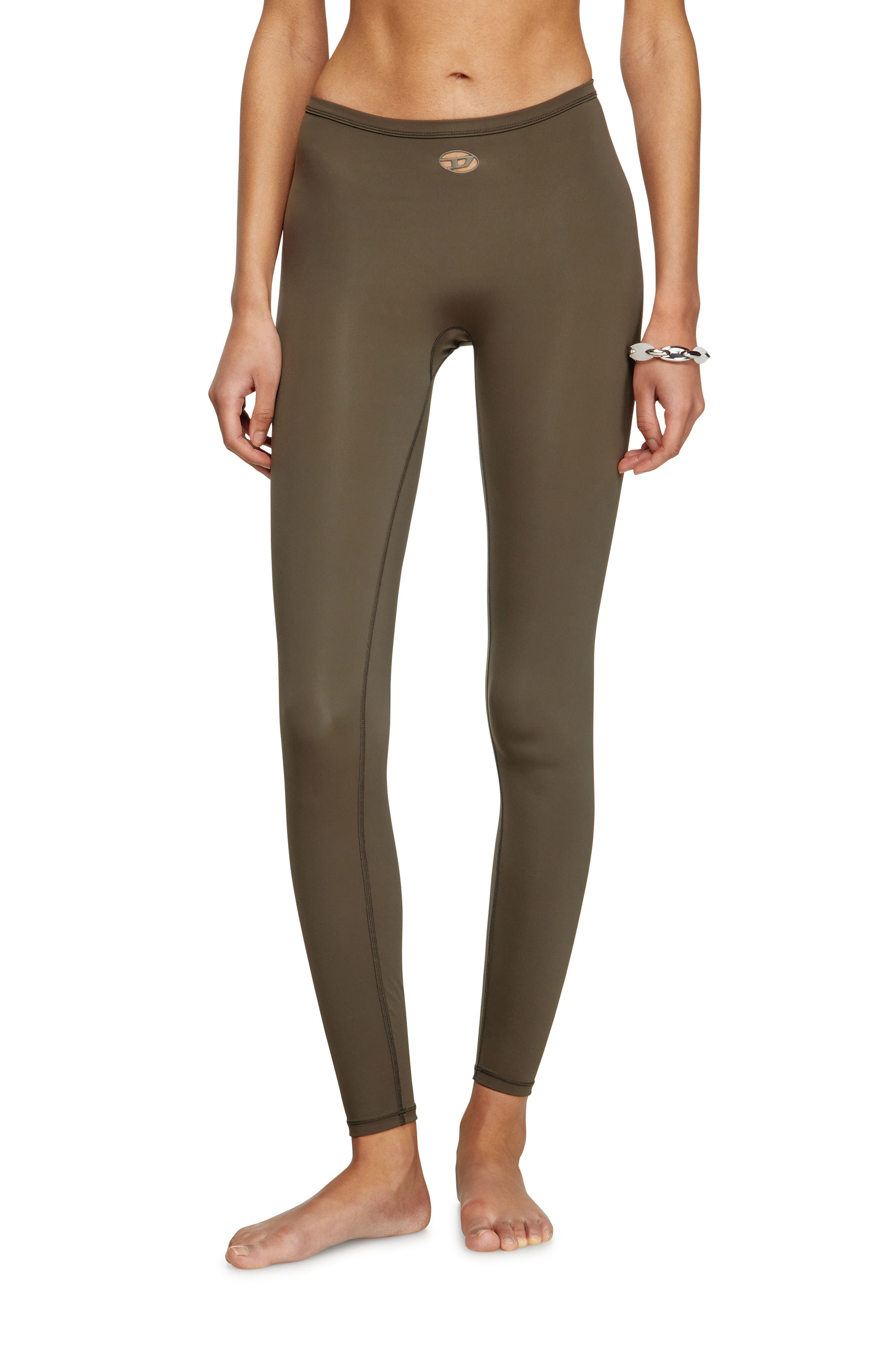 Diesel - MINA-UTLT, Woman's Stretch Nylon leggings in Brown - 3
