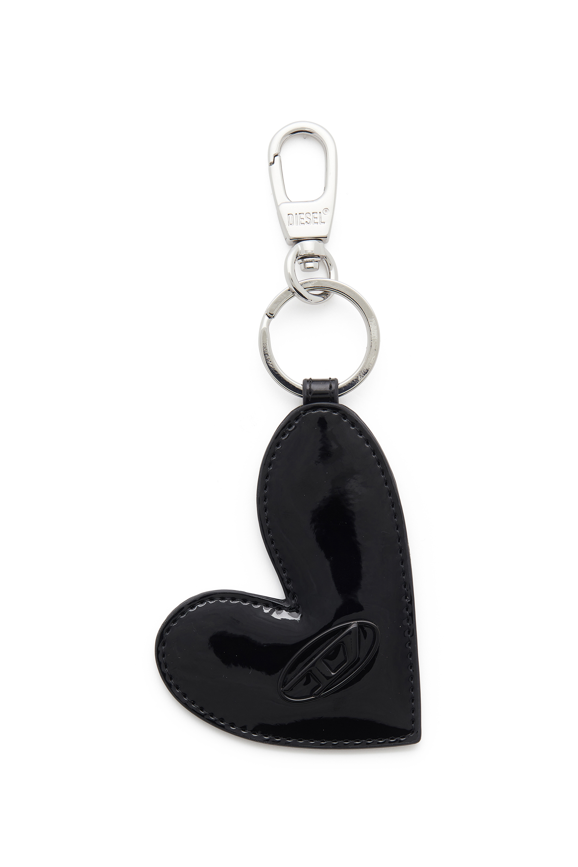 Diesel - PLAY HEART MIRROR, Woman's Hear-shape charm with glossy finish in Black - 1