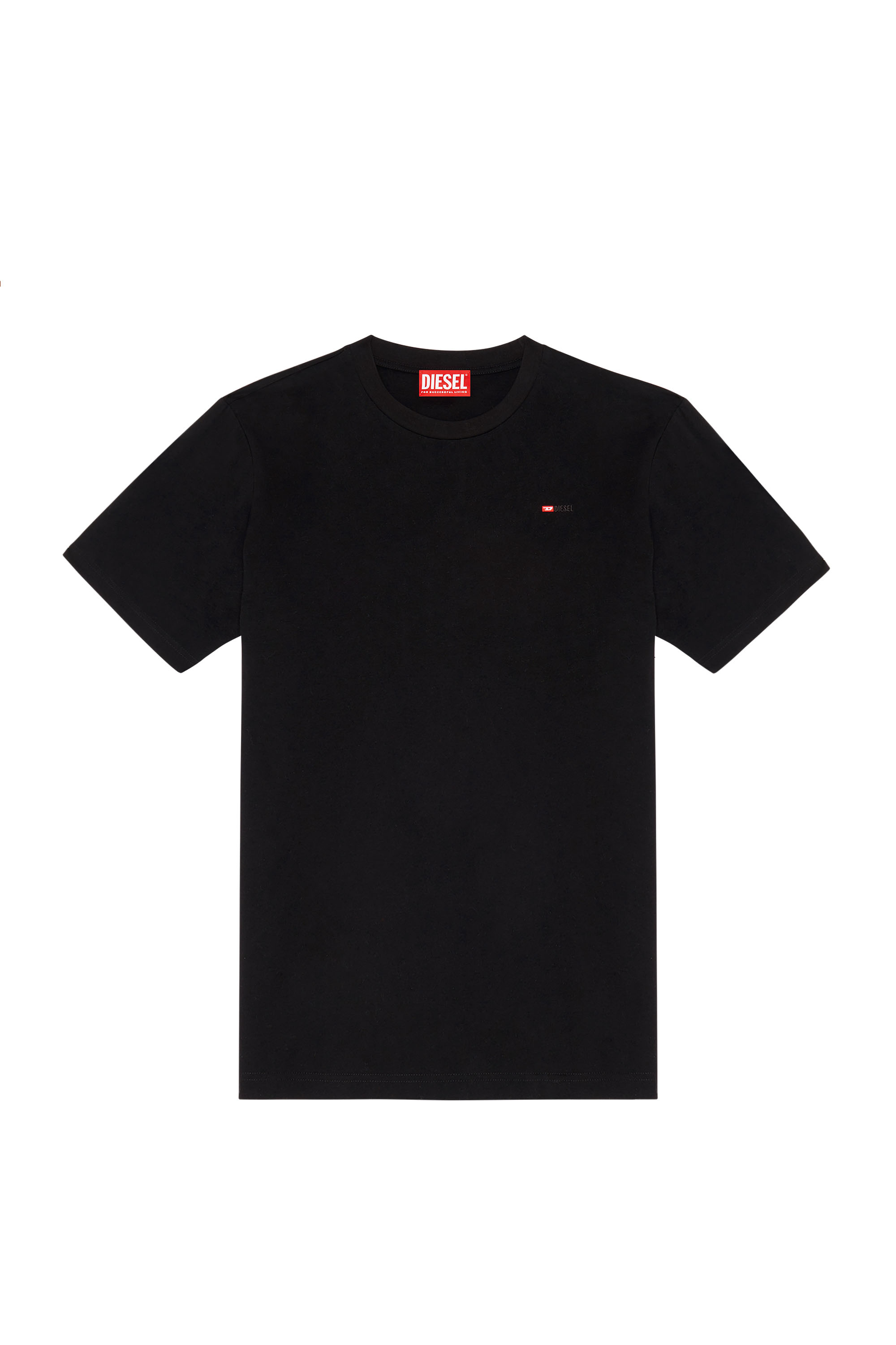 Diesel - T-JUST-MICRODIV, Man's T-shirt with micro-embroidered logo in Black - 3