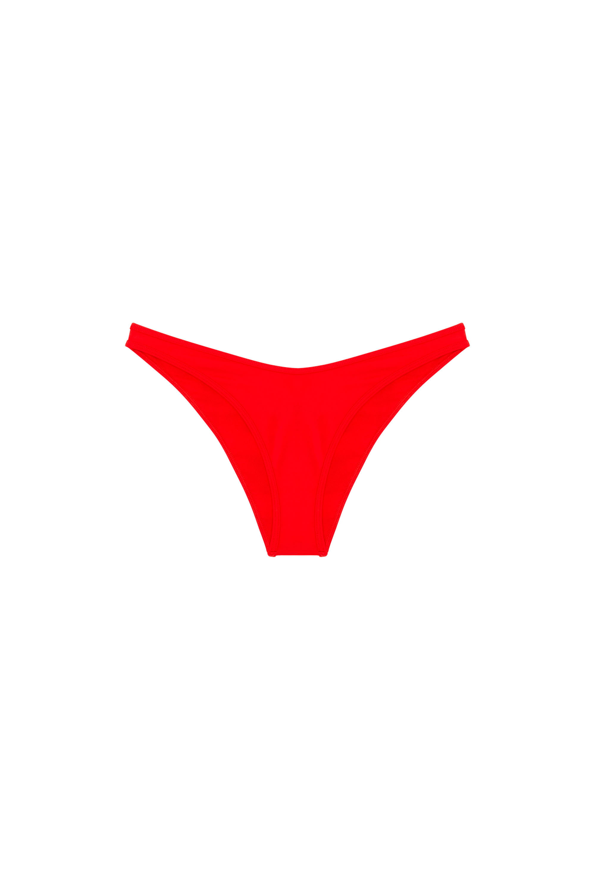 Diesel - BFPN-BRAZILIAN, Woman's Bikini briefs with cut-off Diesel logo in Red - 4