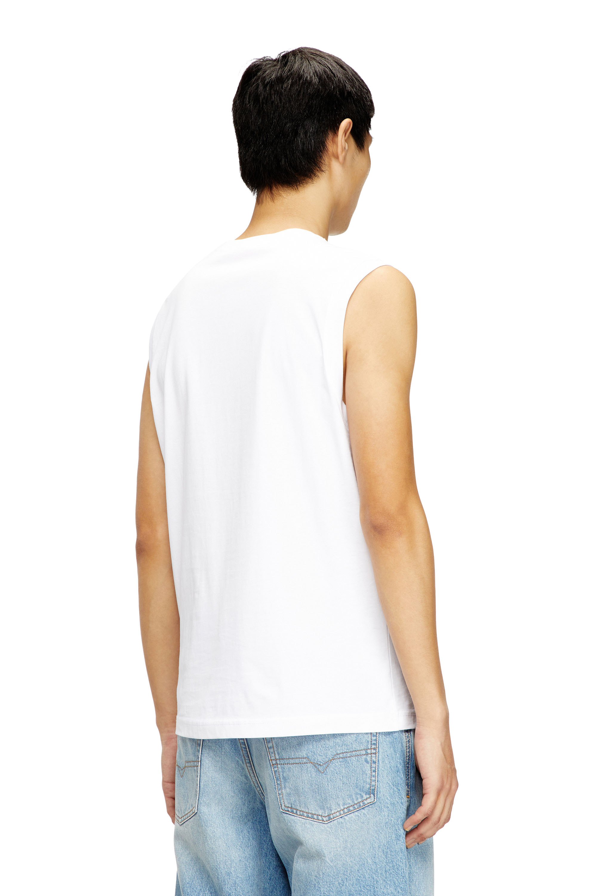 Diesel - T-ISCO-DIV, Man's Tank top with chest logo print in White - 4