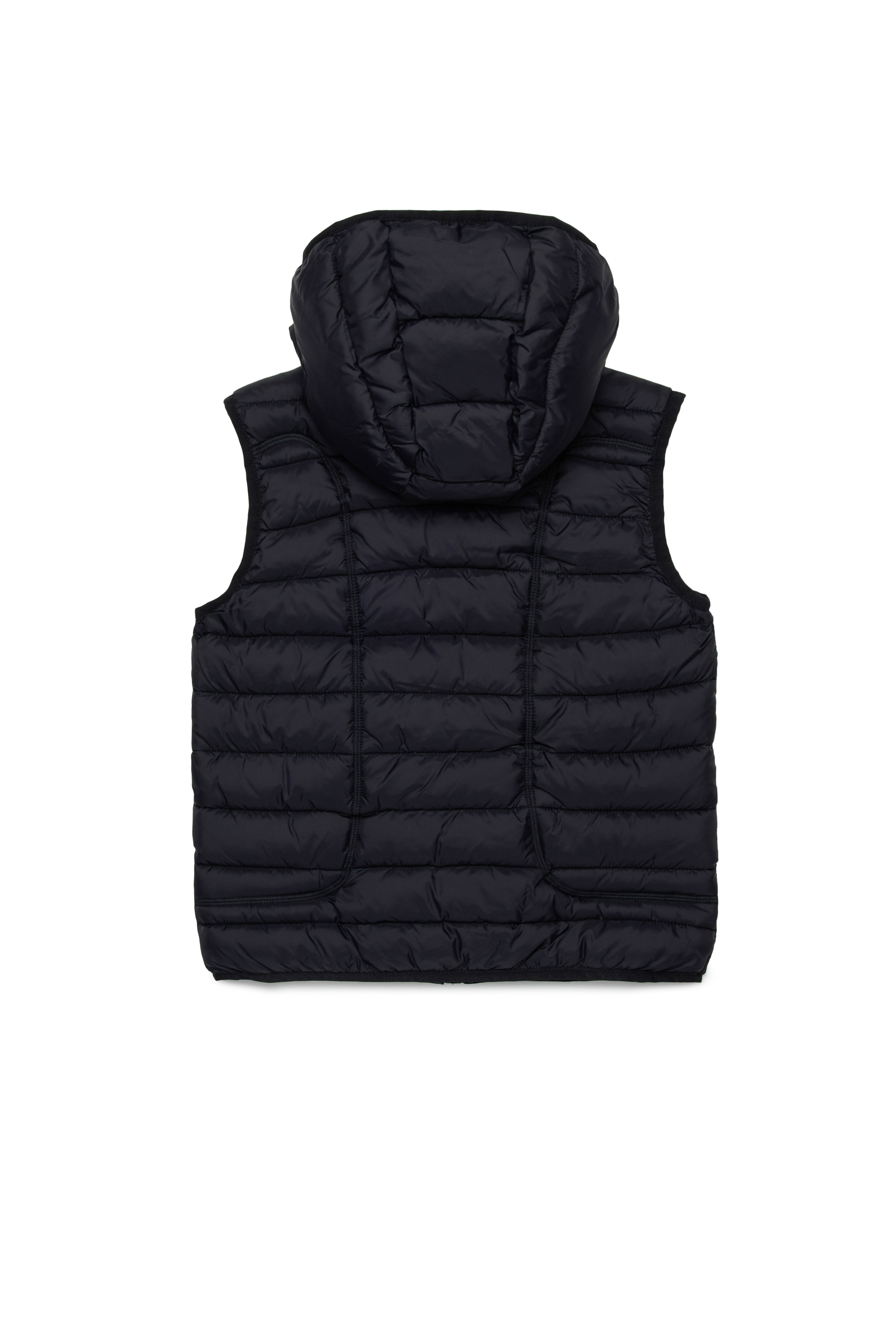 Diesel - JWTEMPLE, Unisex's Nylon vest with hood in Black - 2