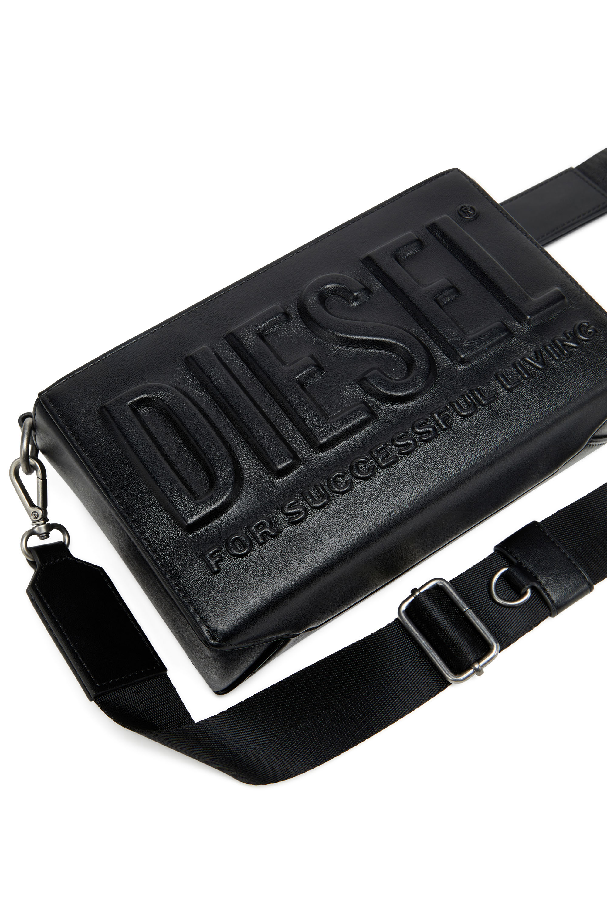 Diesel - DSL 3D CAMERA BAG, Man's Dsl 3D-PU camera bag with embossed logo in Black - 5