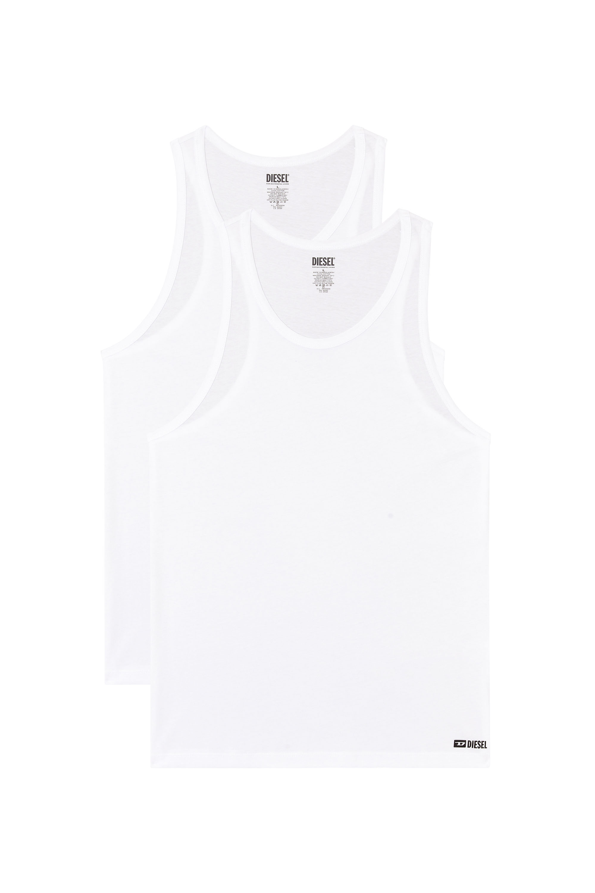 Diesel - WALTY-D-BOX-2PACK, Man's Two pack cotton tank vest in White - 1