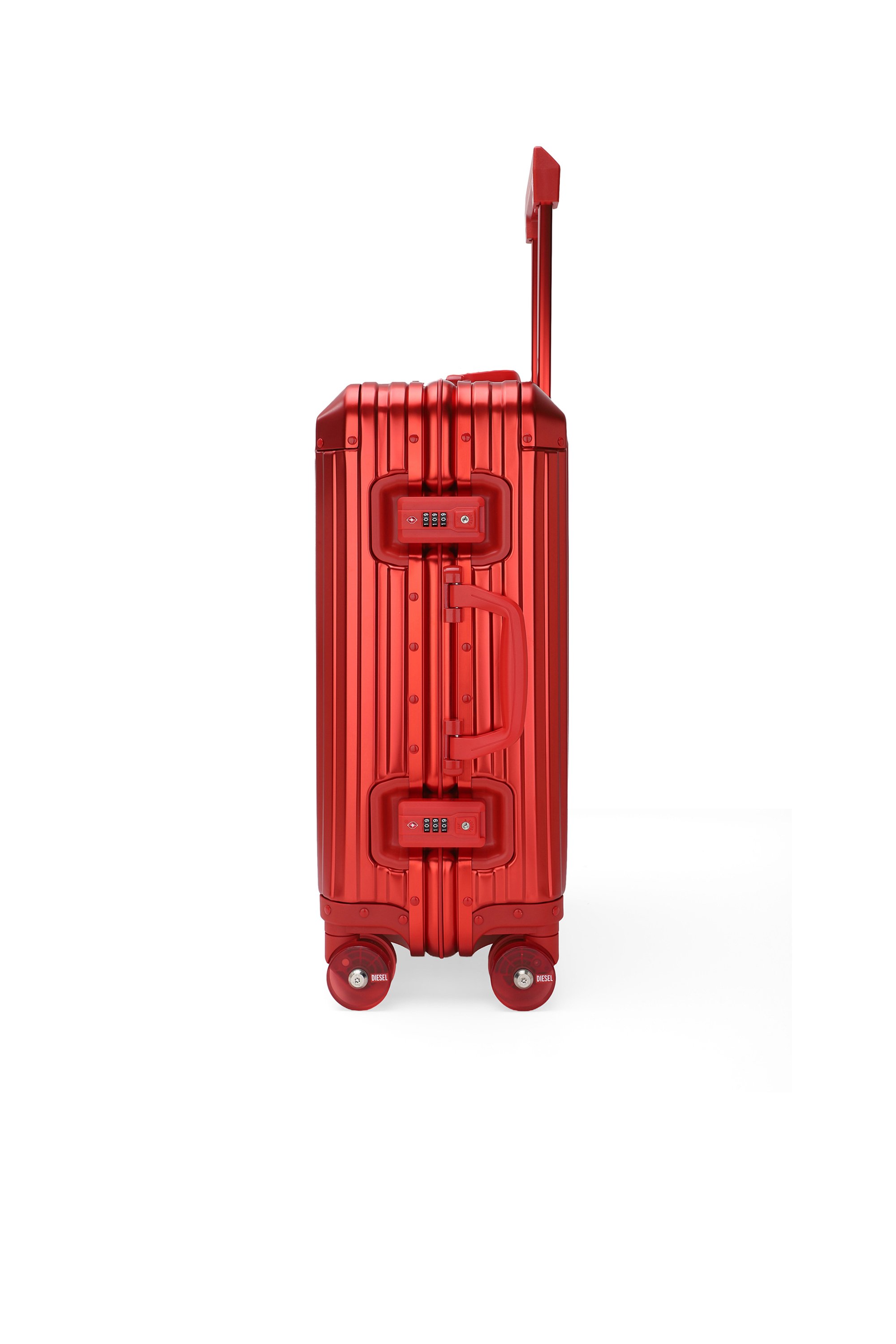 Diesel - DIESEL ALUMINUM TROLLEY- DSL002, Unisex's Aluminum suitcase size S in Red - 4