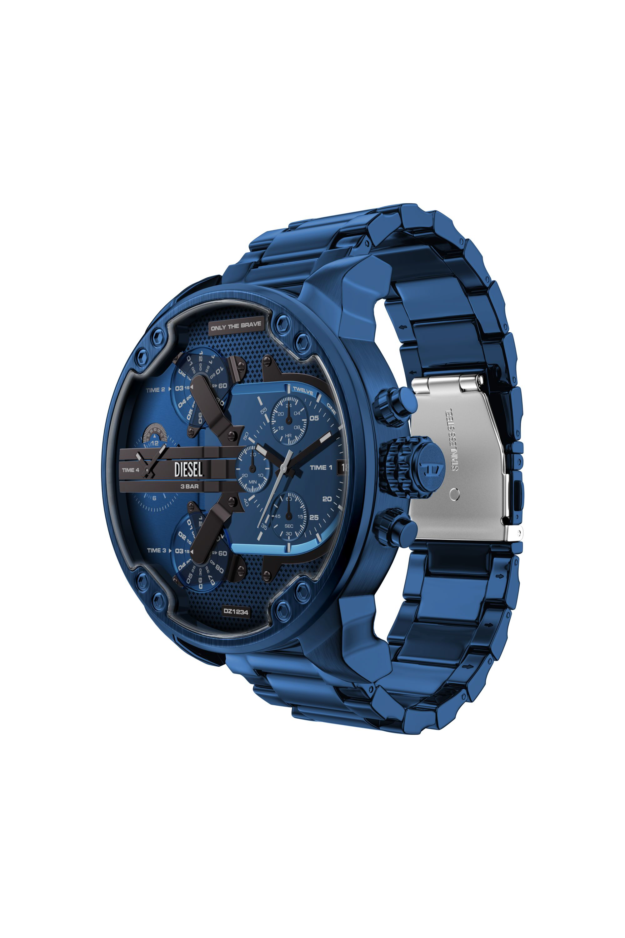 Diesel - DZ7496 WATCH, Man's Mr. Daddy 2.0 Blue Stainless Steel Watch in Blue - 7