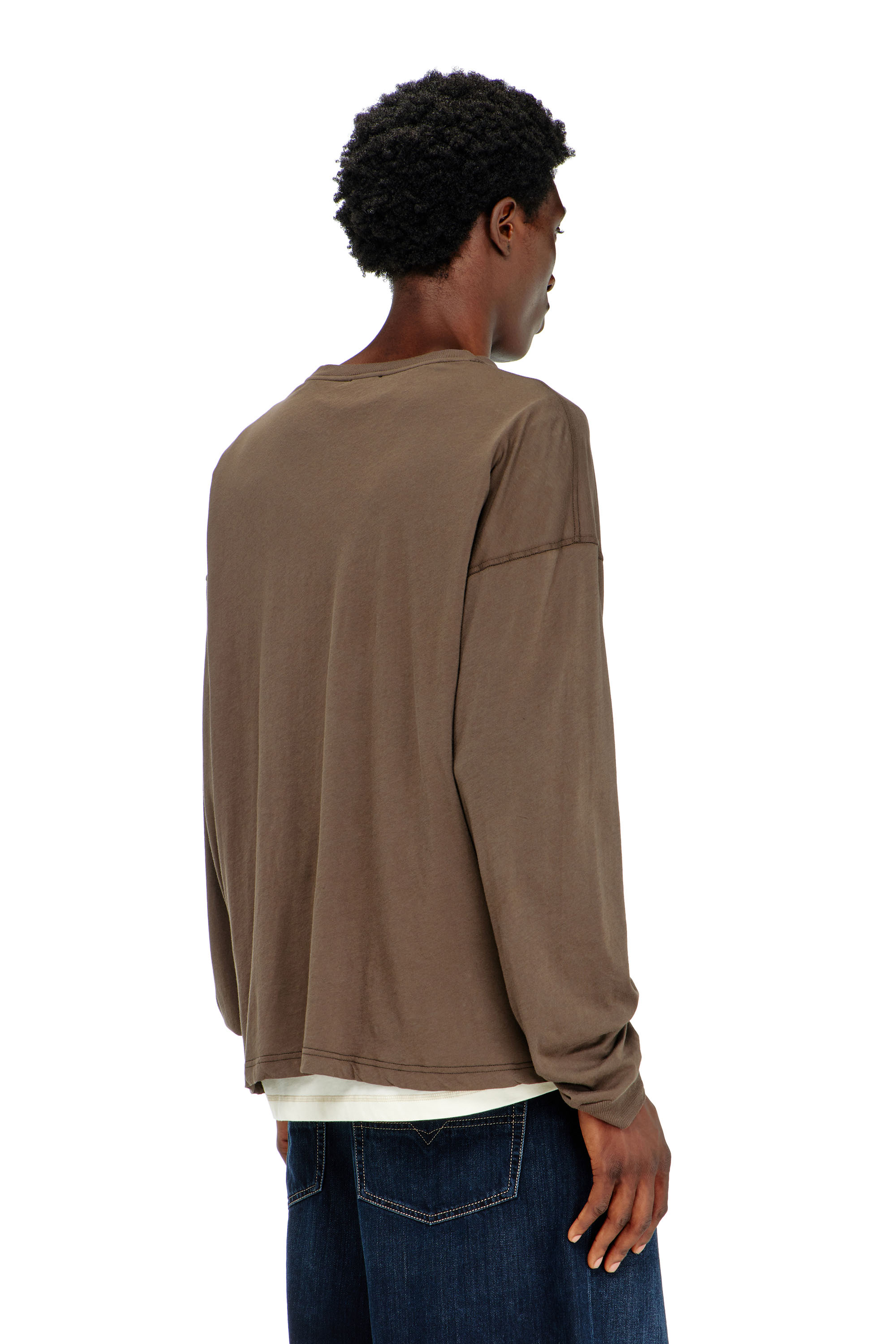Diesel - T-BOXT-LS-AA1, Man's Long sleeve T-shirt with Phoenix graphic in Brown - 4