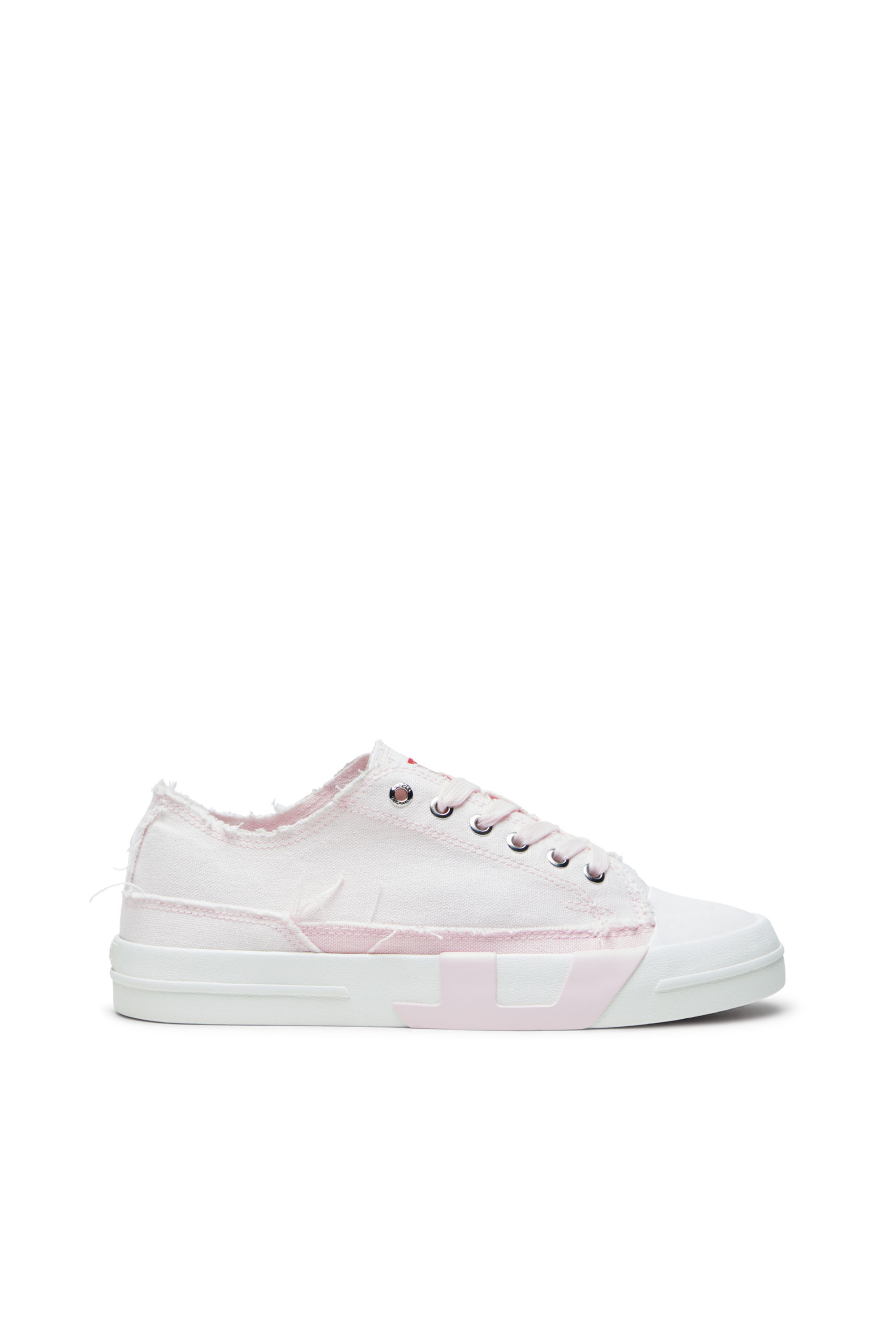 S-D-VERSE LOW W, Pink/White Diesel - S-D-VERSE LOW W, Woman's S-D-Verse-Sneakers in frayed canvas in Pink/White - 1
