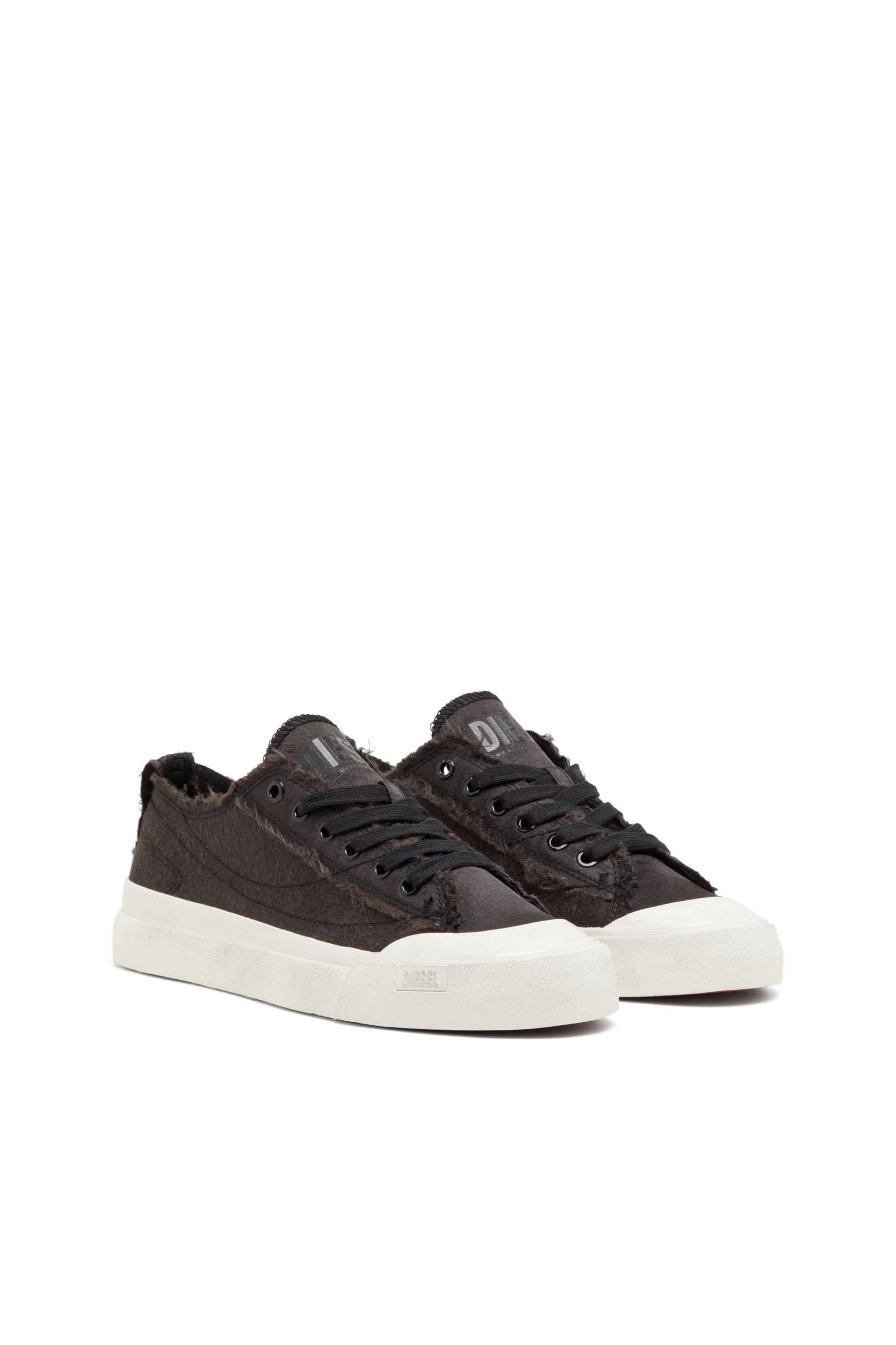 Diesel - S-ATHOS LOW W, Woman's S-Athos Low-Sneakers in distressed satin in Black - 2