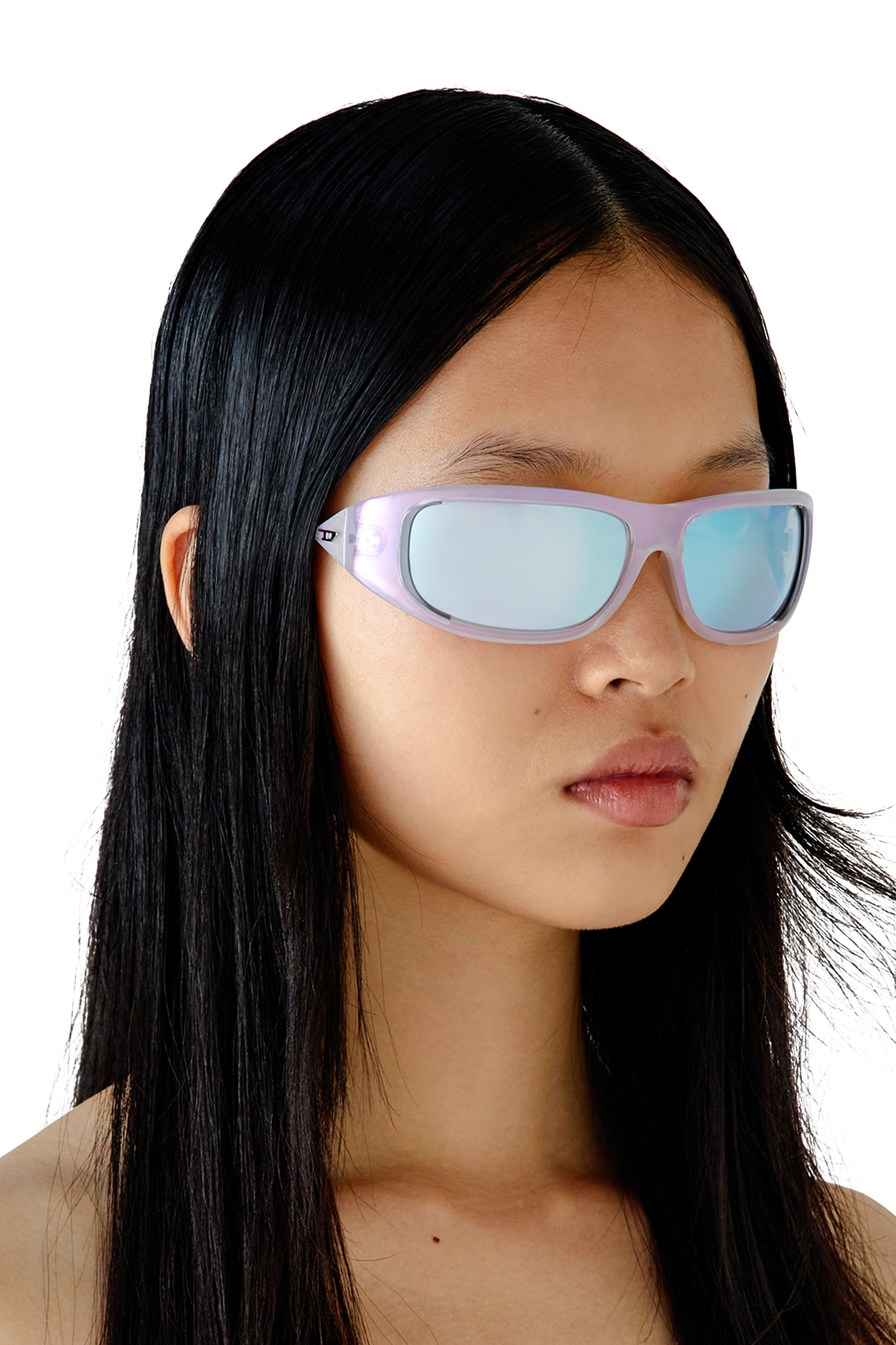 Diesel - 0DL3001, Unisex Wraparound style sunglasses in White - Image 7