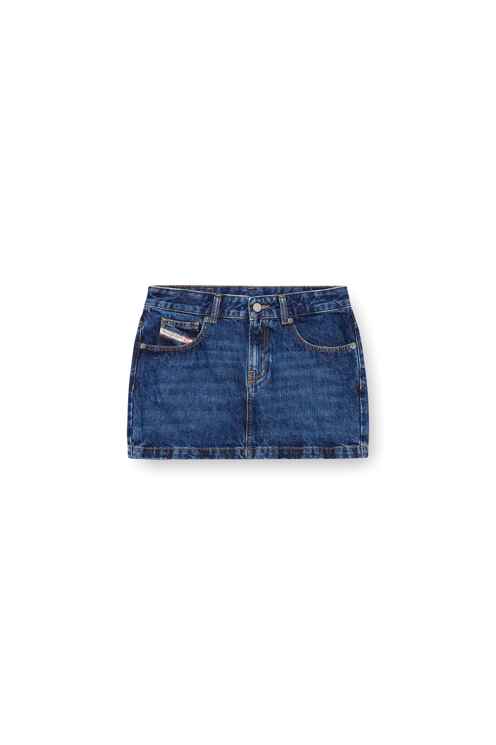 Diesel - DE-RON, Woman's Mini skirt in denim in Dark Blue - 3