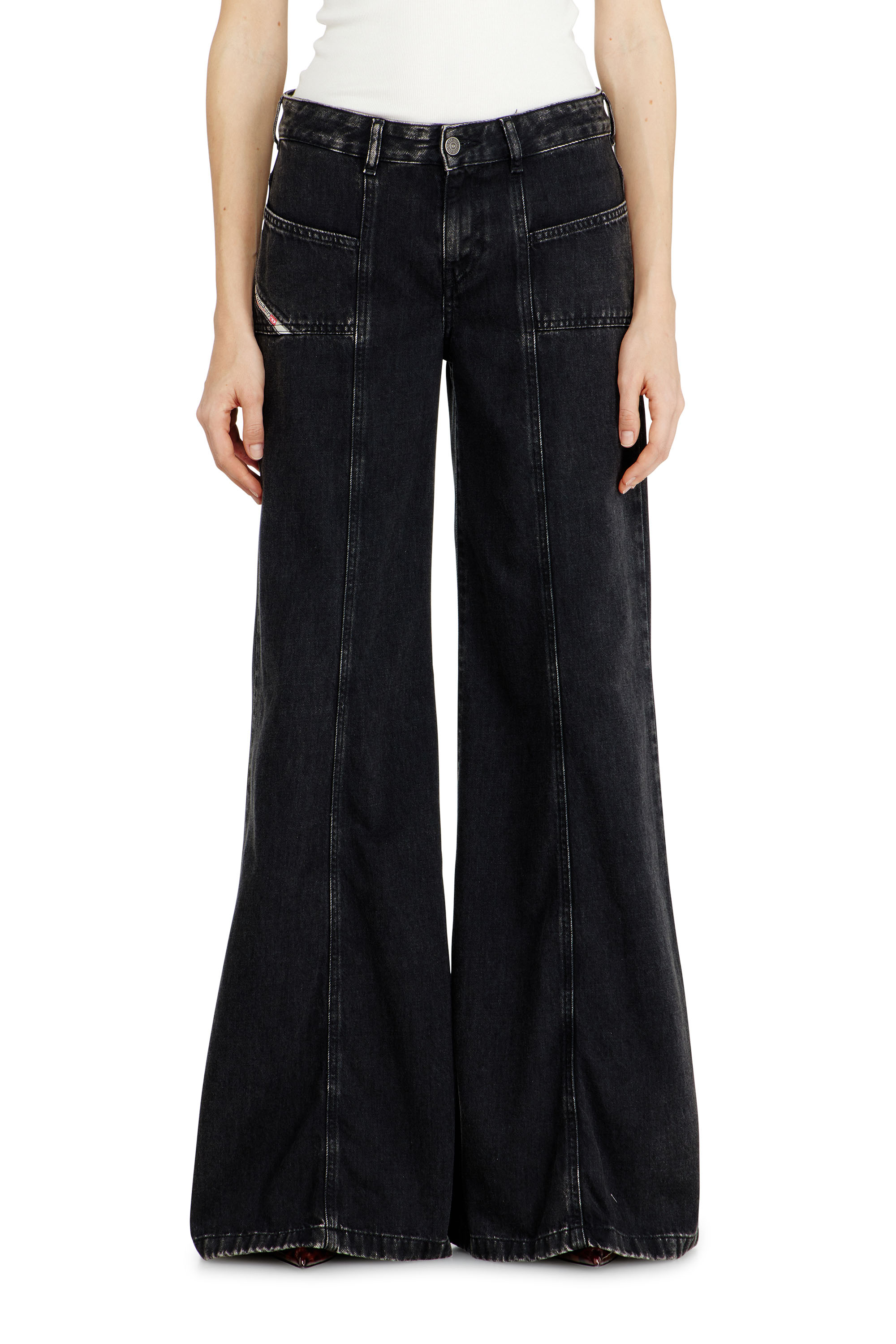 Diesel - Woman's Flare Jeans D-Akii 068HN, Black/Dark grey - 2