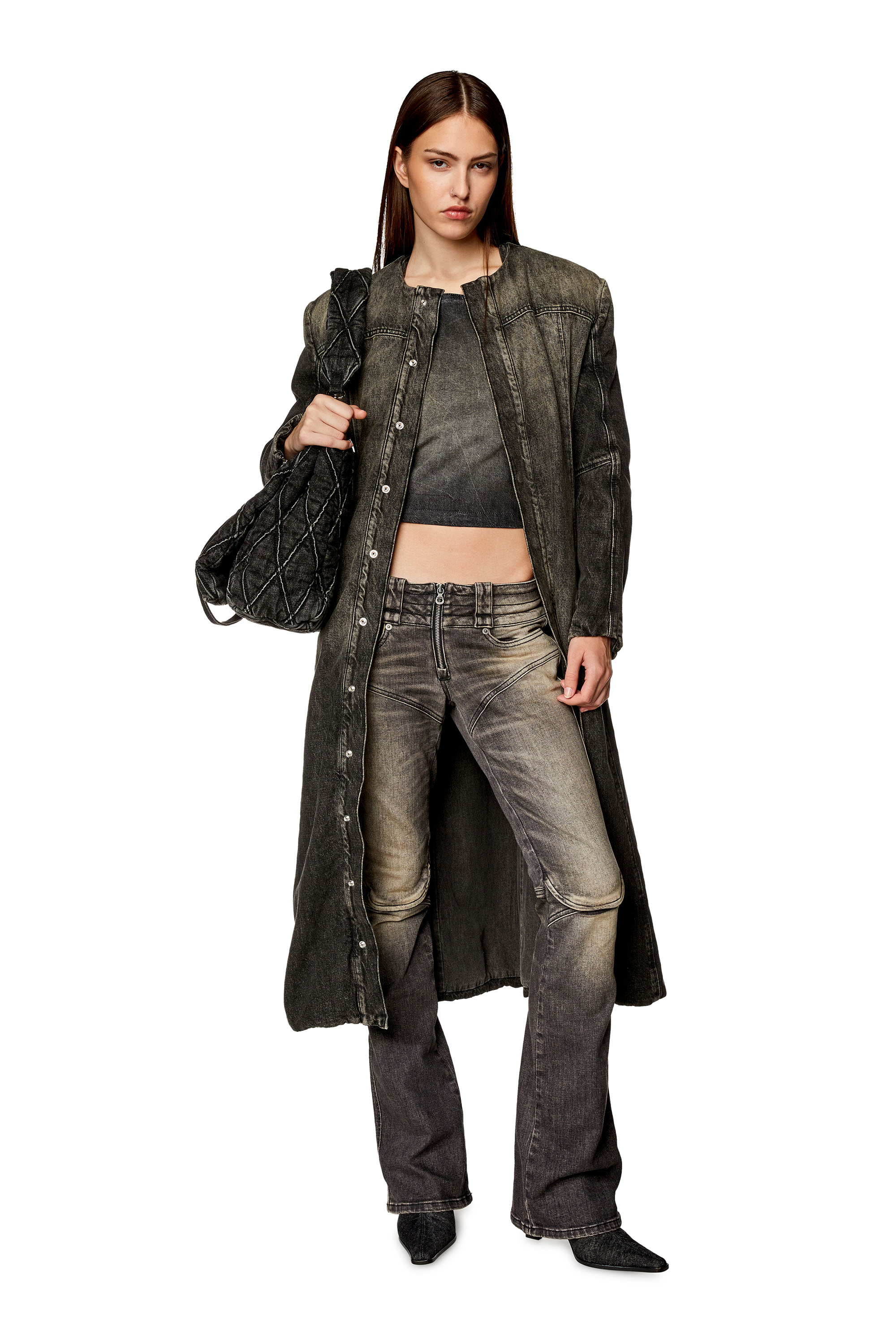 Diesel - Woman Bootcut and Flare Jeans Belthy 0JGAL, Black/Dark grey - Image 2
