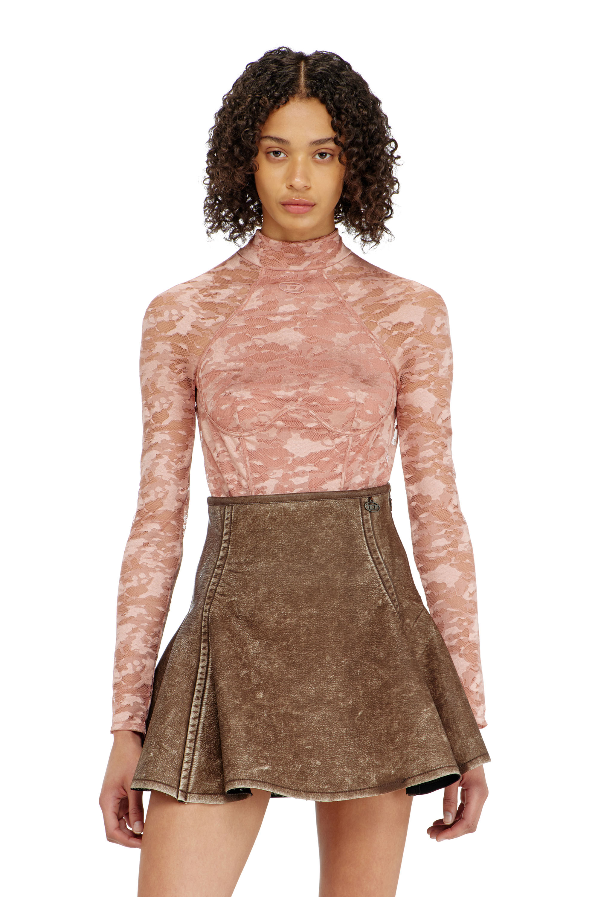 Diesel - VIVIAN-UTLT, Woman's Bodysuit in nylon lace with open back in null - 2