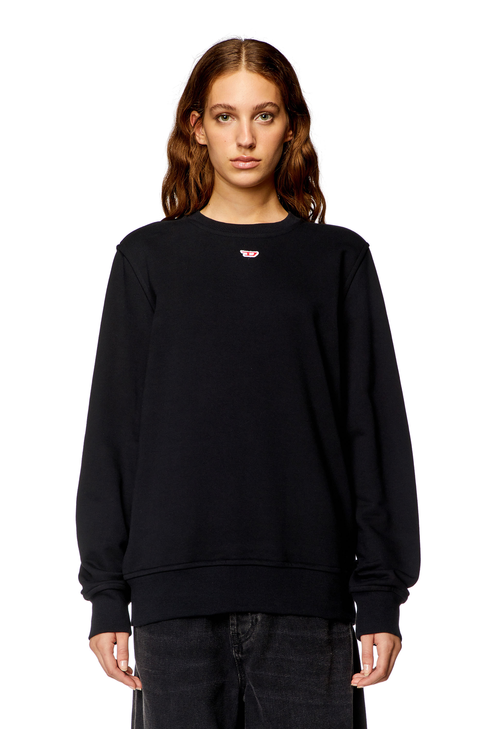 Diesel - S-GINN-D, Woman Sweatshirt with D logo in Black - Image 5