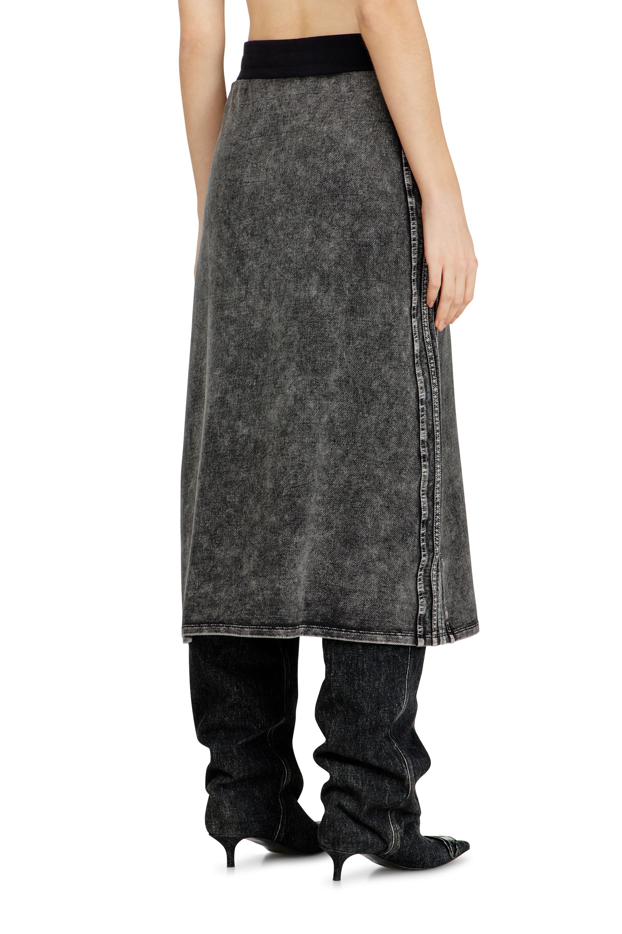 Diesel - O-ERMY, Woman's Fleece cotton skirt with side bands in null - 4