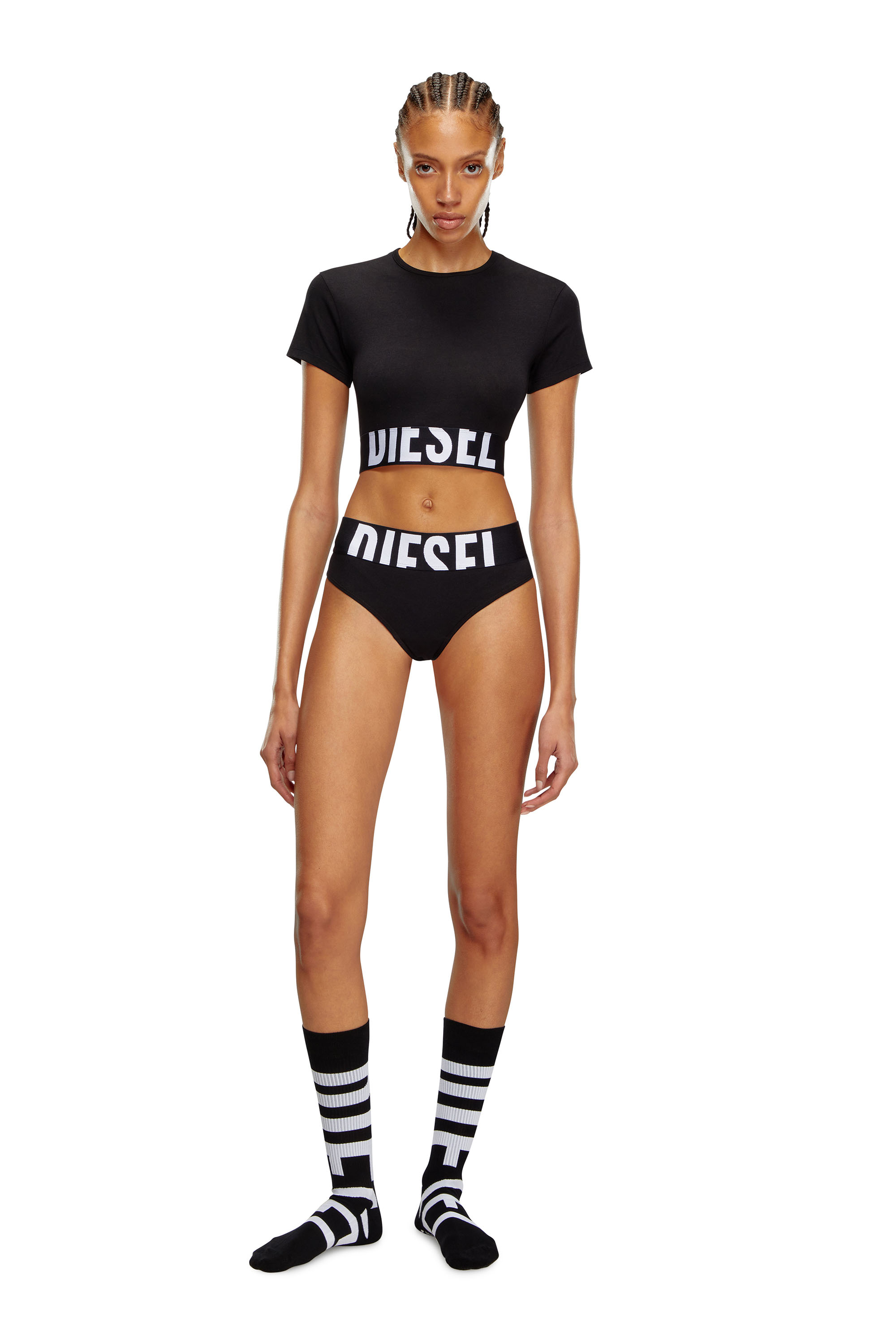 Diesel - UFTEE-SPORT-CROPPED-T-SHIRT, Black - Image 2