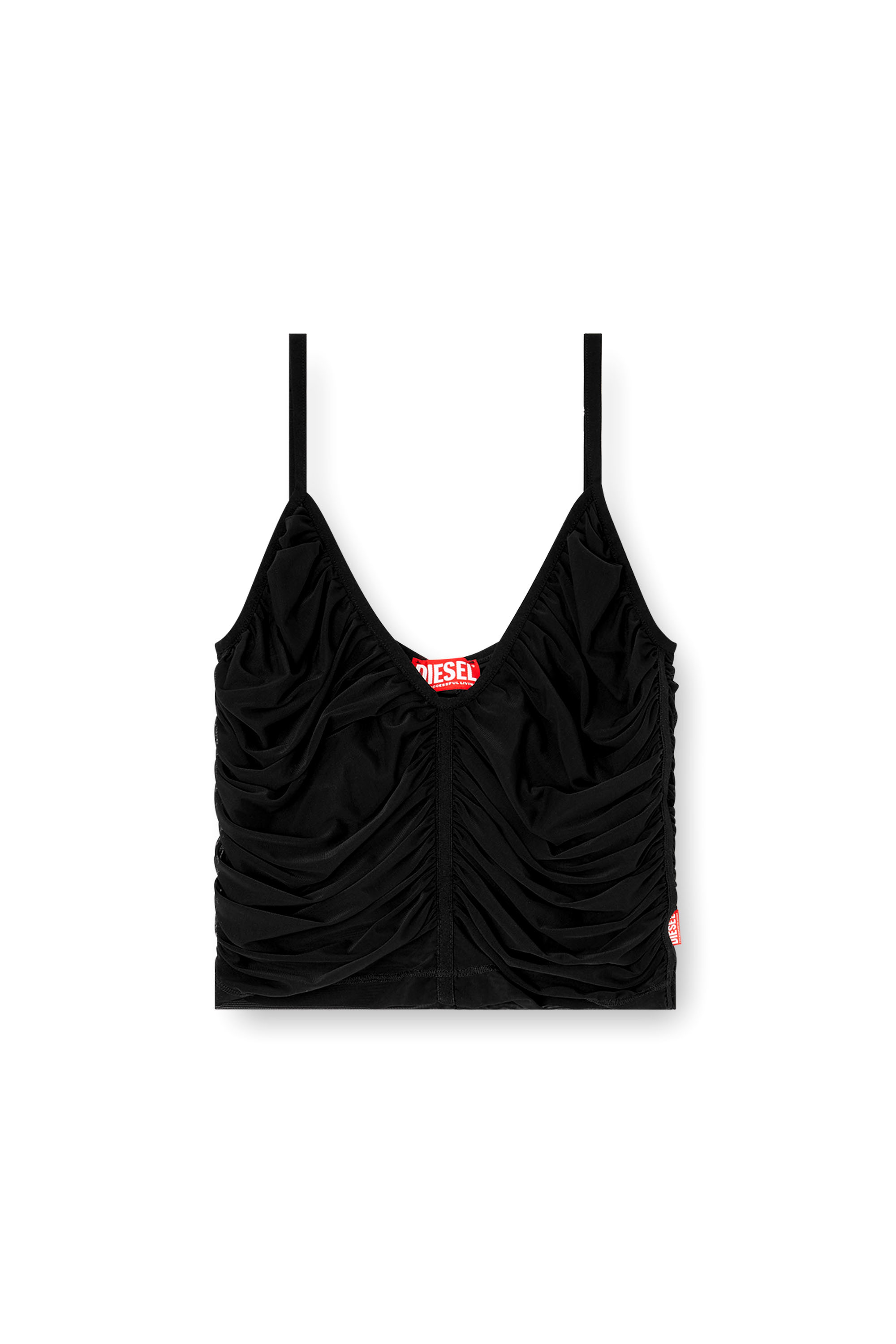 Diesel - T-AIKY, Woman's Gathered strappy top in Black - 3