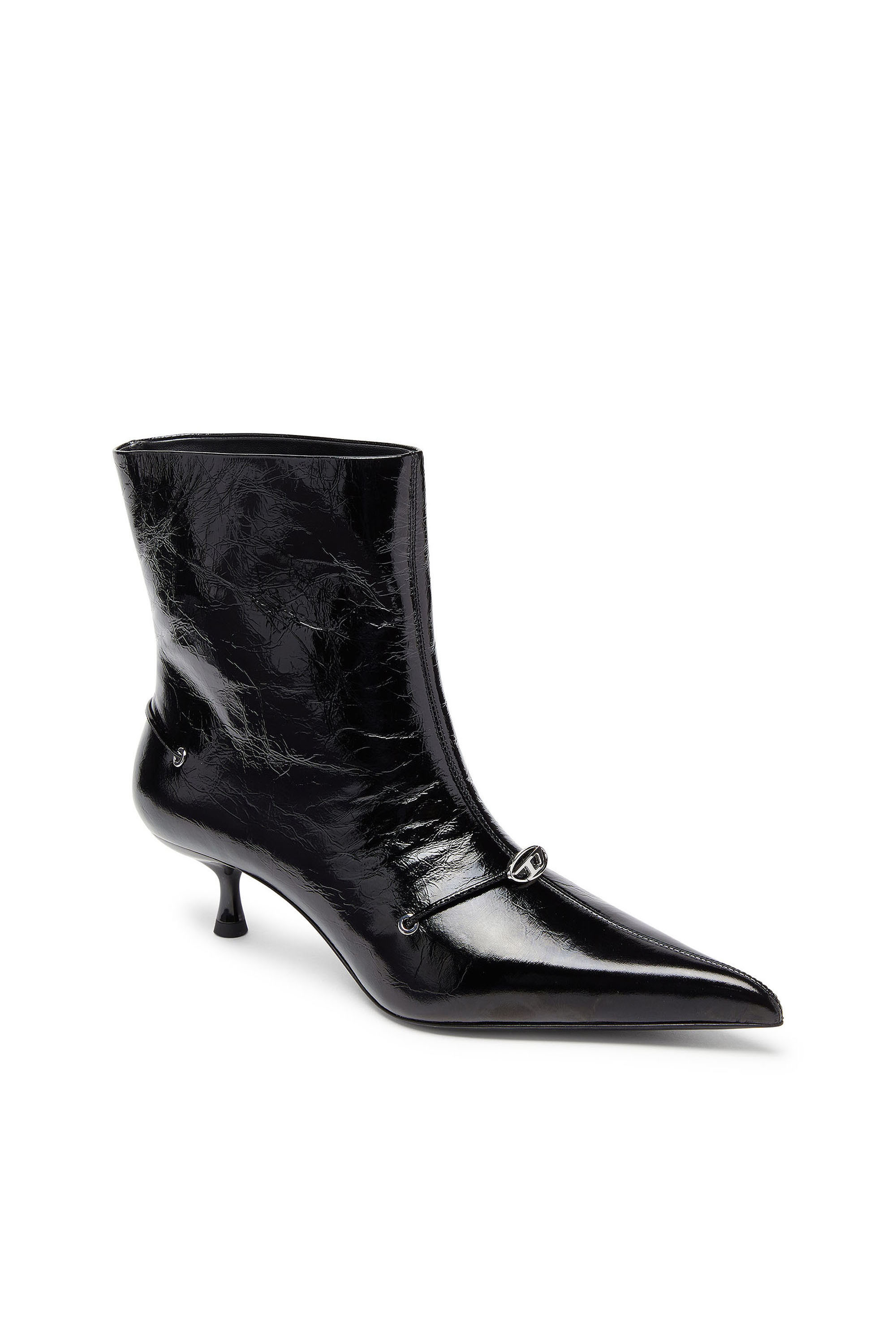 Diesel - D-JEWELS  40 TUBE, Woman's D-Ten&Half - Ankle boots in naplak leather in Black - 4