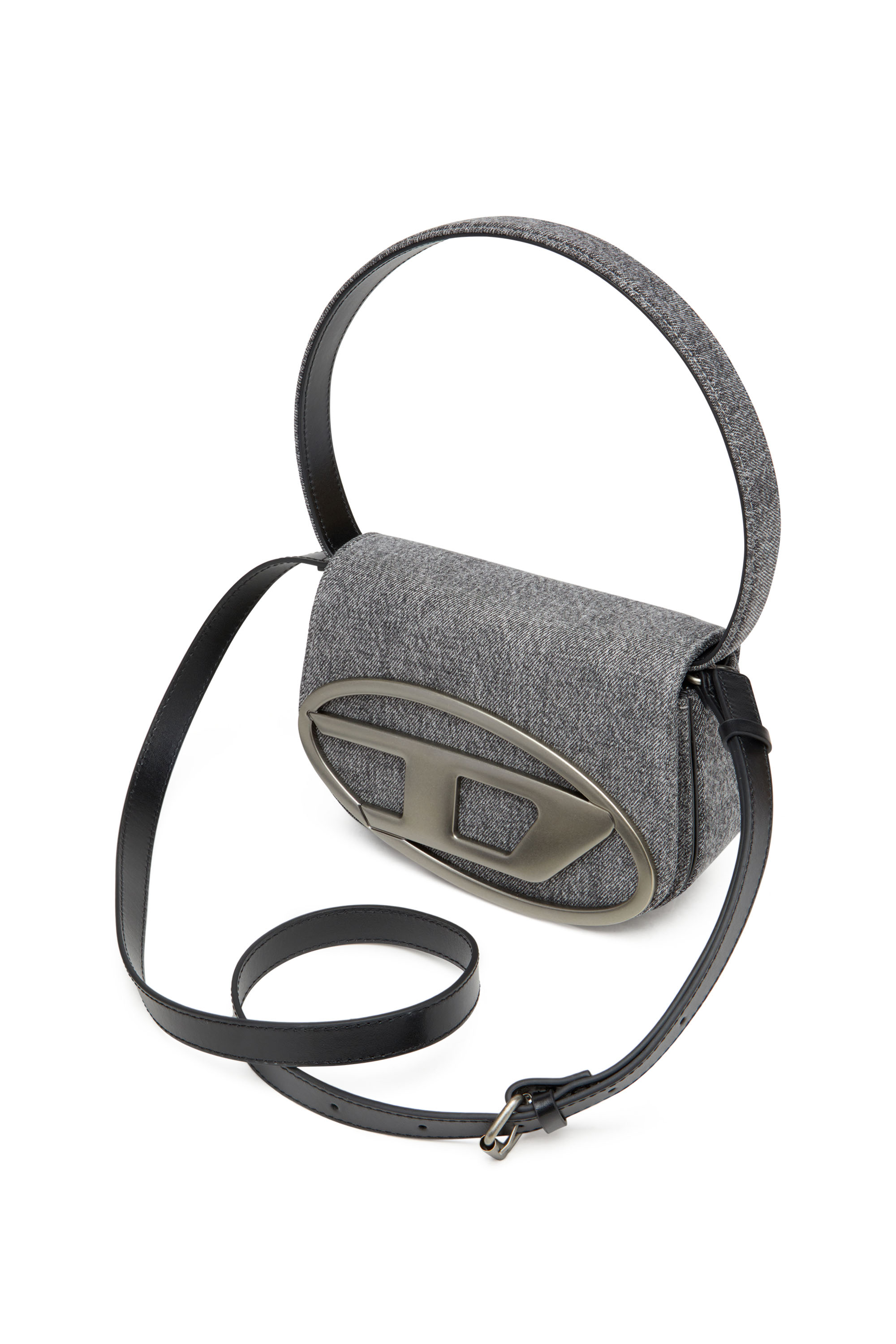 Diesel - 1DR, Woman's 1DR-Iconic shoulder bag in stonewashed denim in Black - 2
