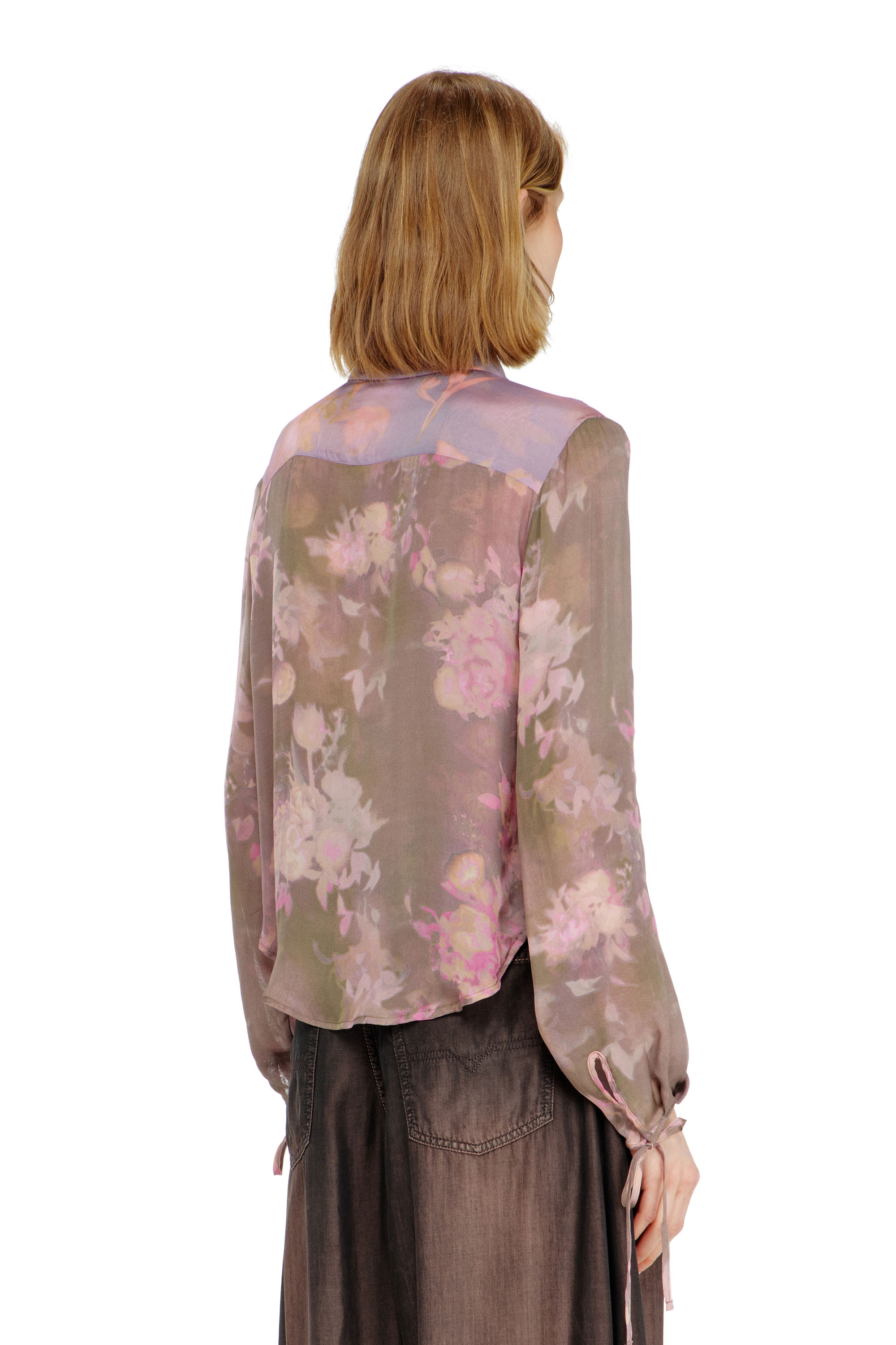 Diesel - C-LEVER, Woman's Chiffon shirt with all-over floral print in null - 4