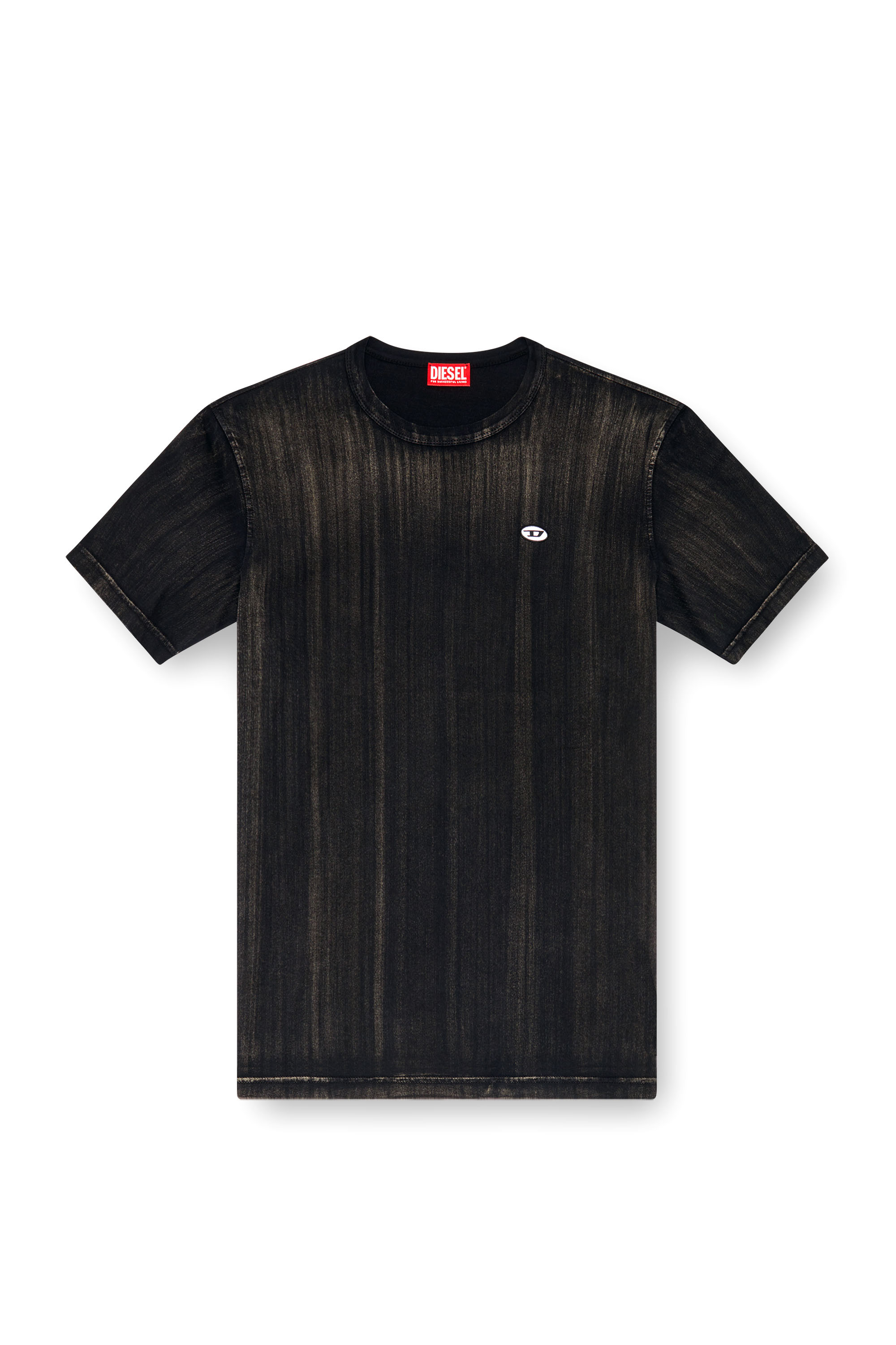 Diesel - T-ADJUST-K8, Man's T-shirt with brushstroke fading in Black - 3