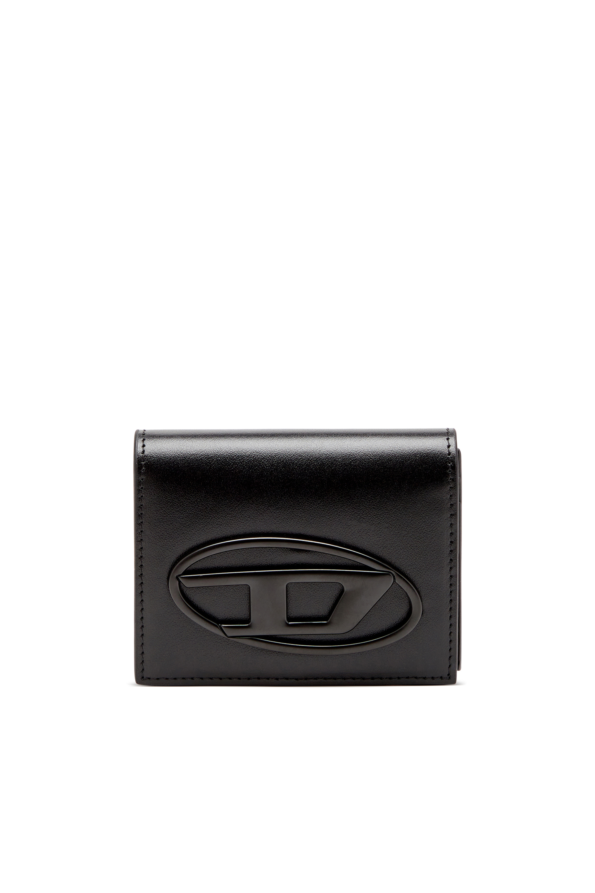 Diesel - HOLI-D CARD HOLDER S II, Man's Bi-fold leather card holder in Black - 1