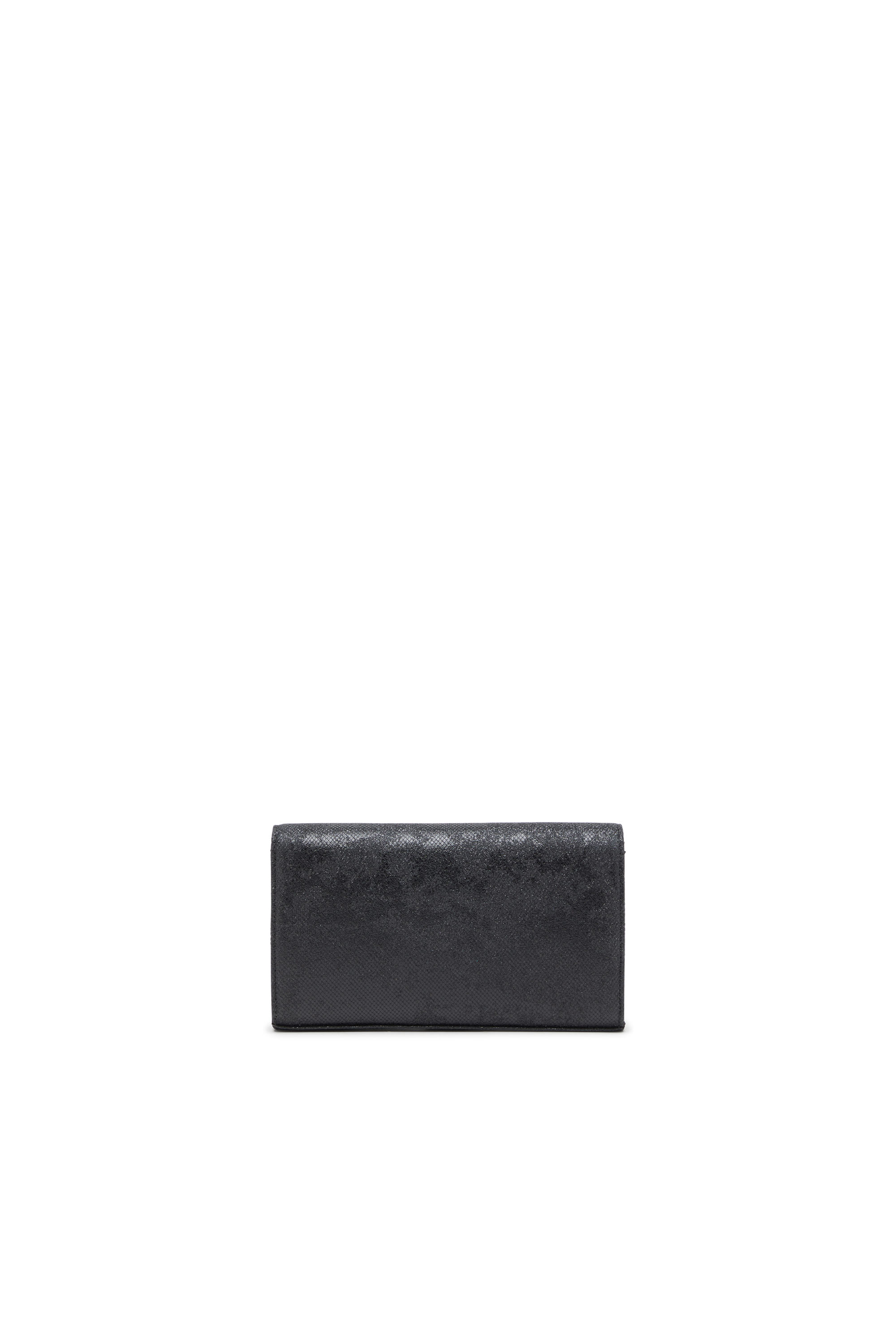 Diesel - 1DR WALLET STRAP, Woman's Wallet purse in glitter-camo Lurex in Black - 2