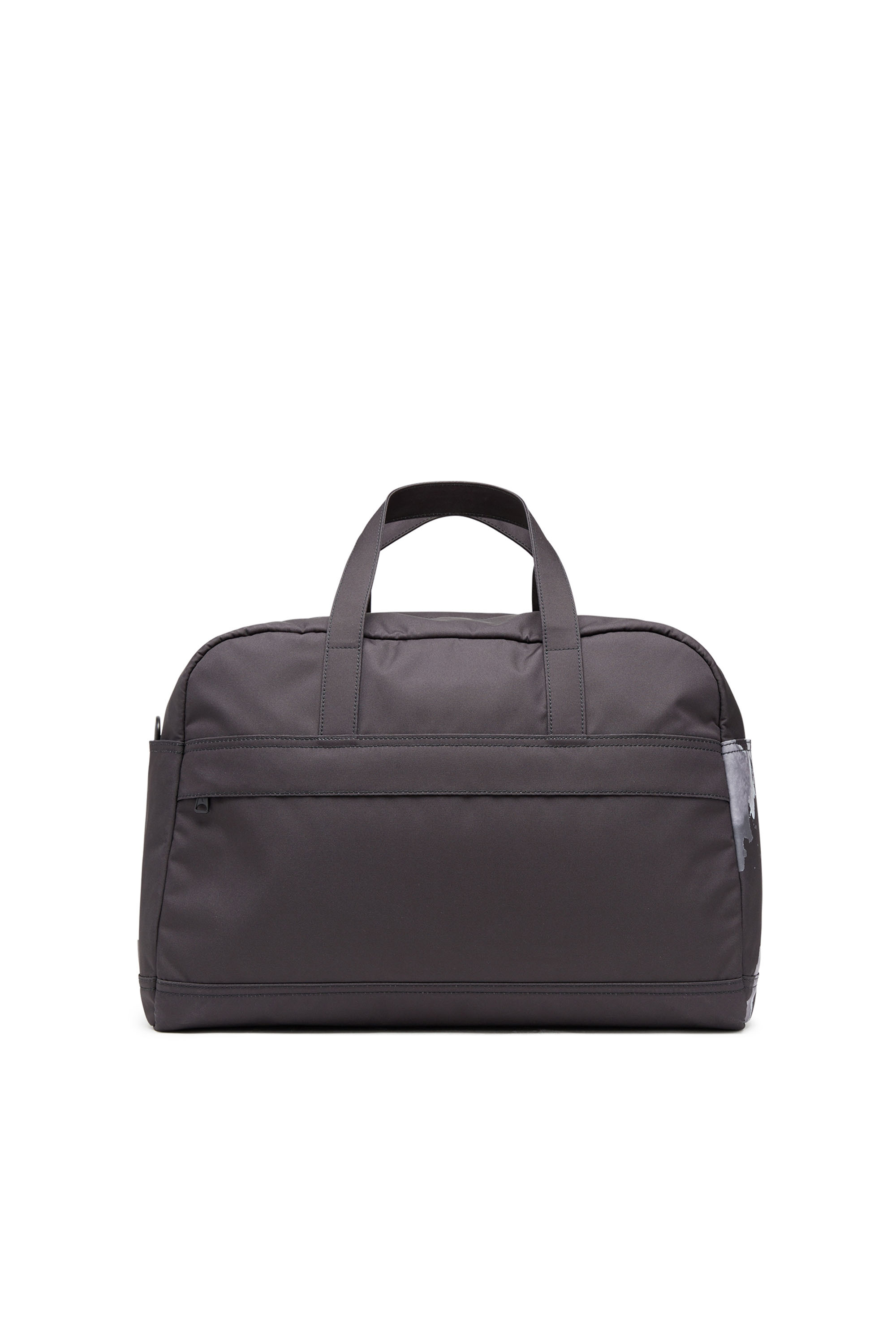 Diesel - RAVE DUFFLE L X, Man's Rave-Duffle bag with bleeding logo print in Black/Grey - 2