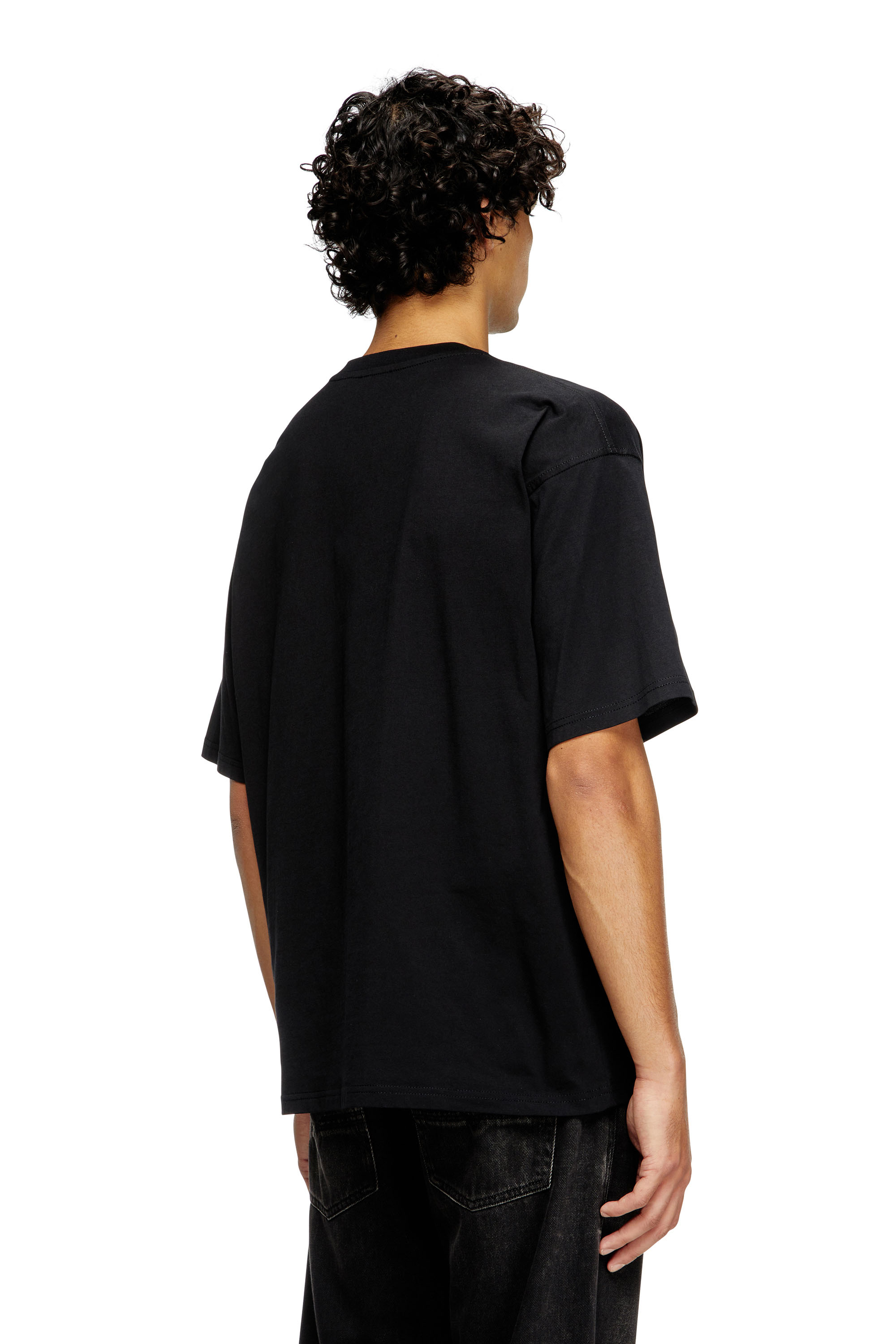 Diesel - T-BOXT-DIV, Man's T-shirt with Diesel patch logo in Black - 4