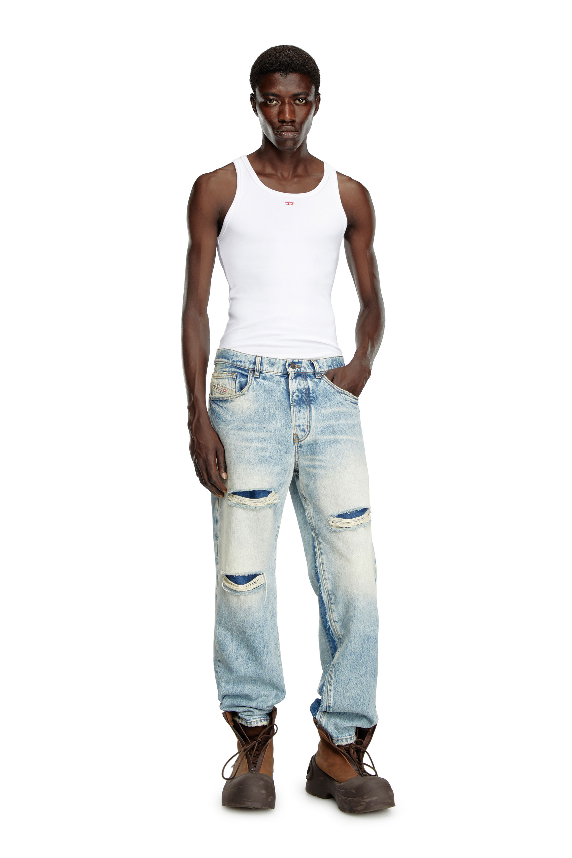 Diesel - Man's Relaxed Jeans D-Fire 0AJEN, Light Blue - 4