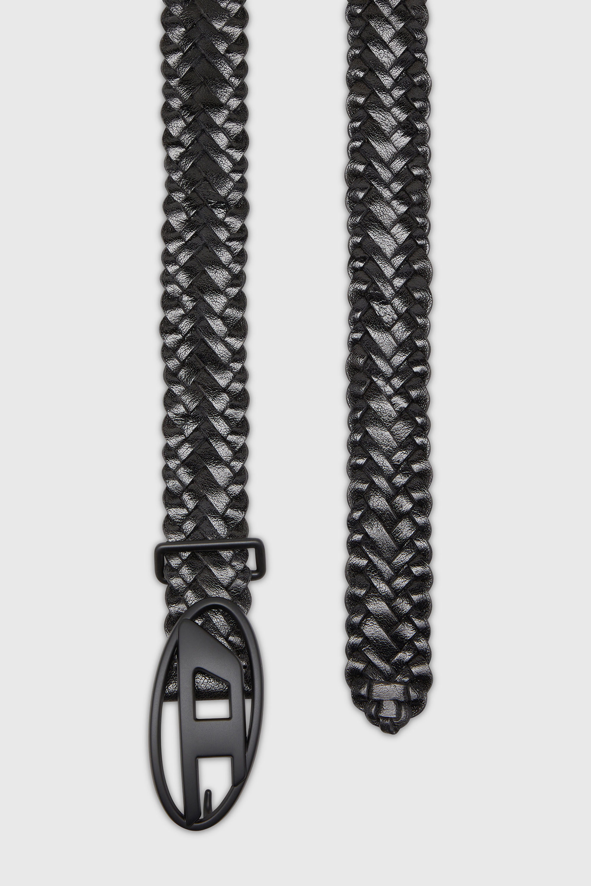 Diesel - B-1DR BRAIDERED, Unisex's 4 cm braided leather belt in Black - 2