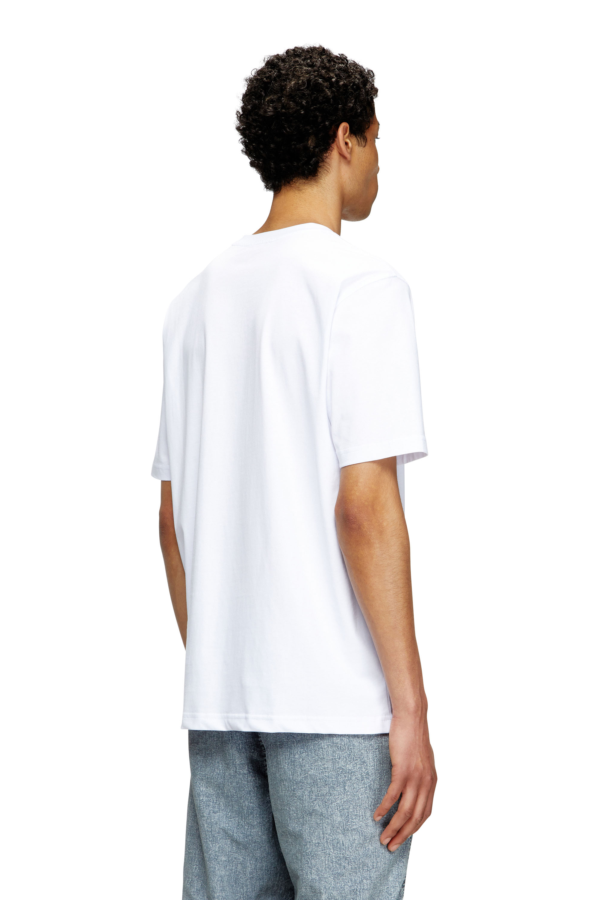 Diesel - T-ADJUST-MAREY, Man's T-shirt with cut-out Oval D in White - 4