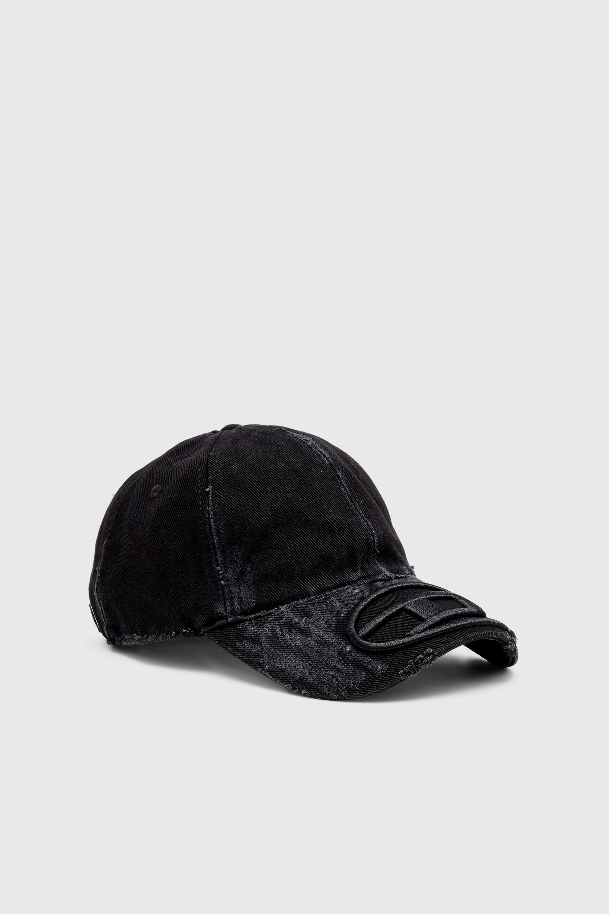 Diesel - C-ODY, Man's Distressed denim baseball cap in Black - 1