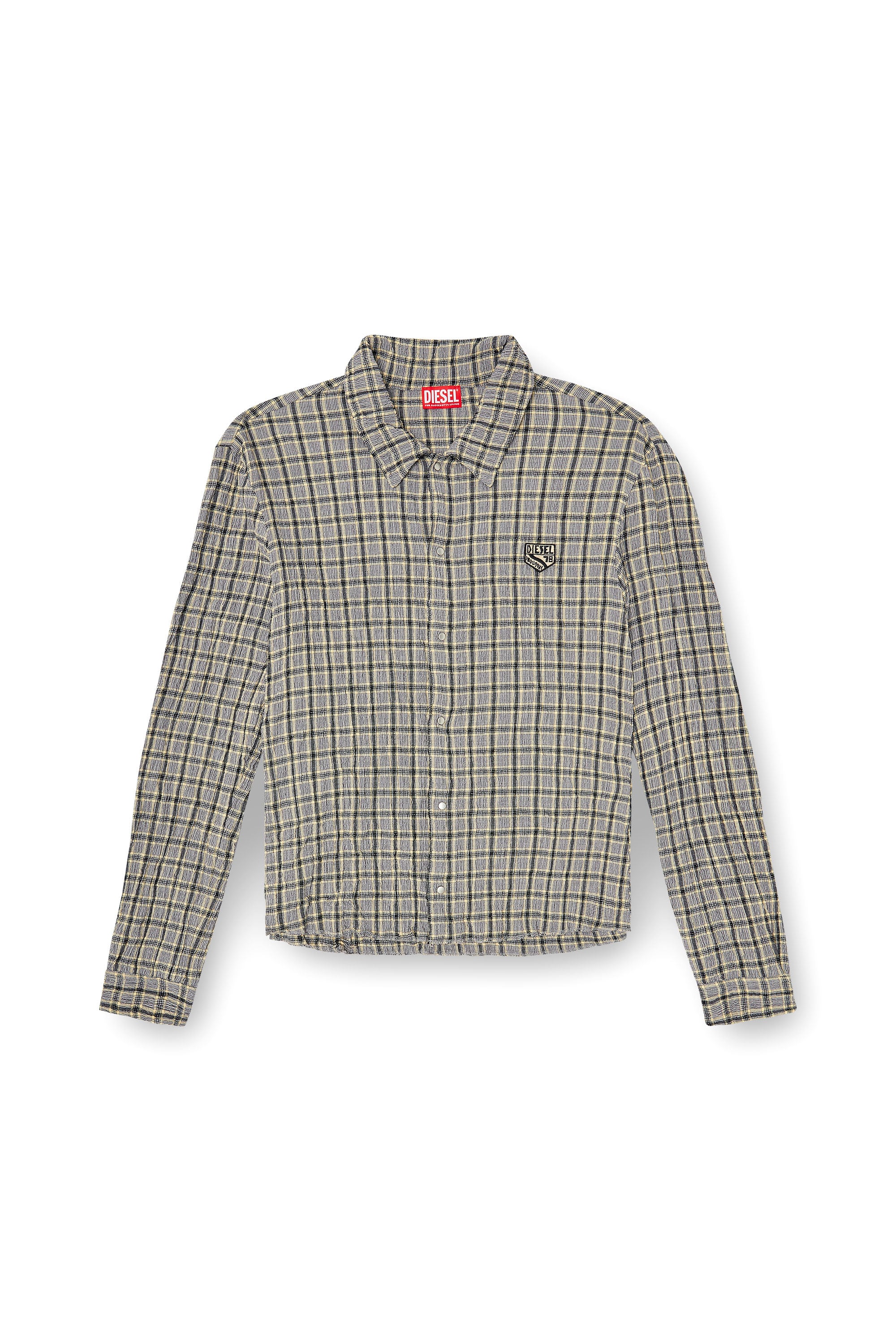 Diesel - S-SEERK, Man's Check shirt with seersucker effect in null - 3