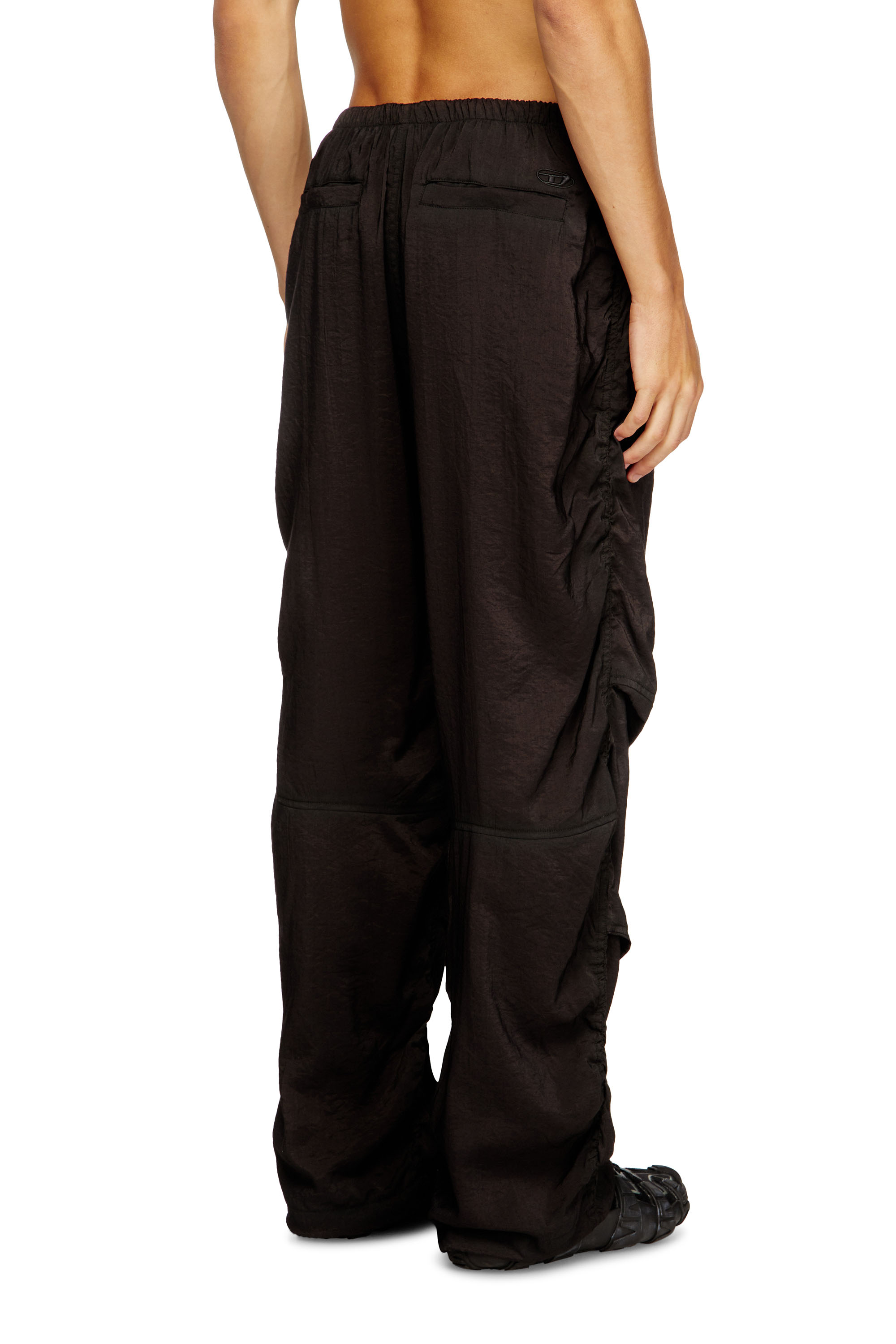 Diesel - P-DAILY, Man's Utility pants in light, crinkled fabric in Black - 4